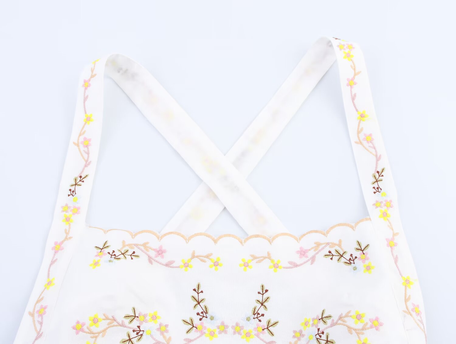 Women Clothing Floral Embroidery Short Camisole Top Small Vest