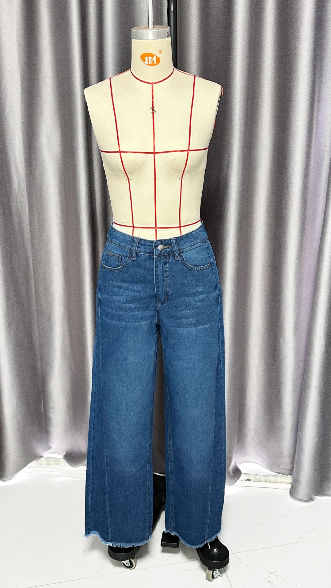 Women Stretch Straight Wide Leg Jeans