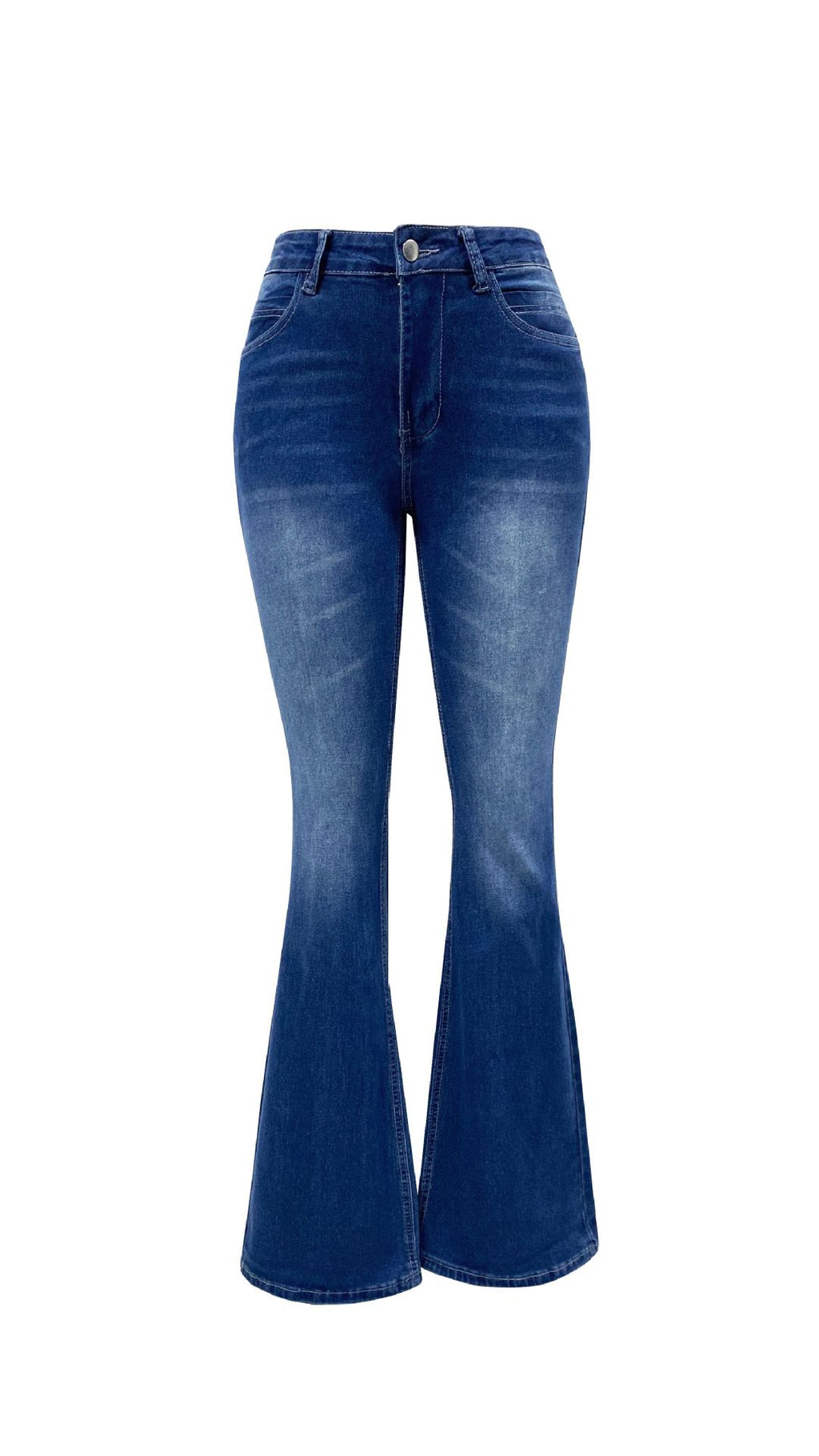 Vintage Jeans Women Spring Stretch Slim Fit Micro Flared Pants Trousers