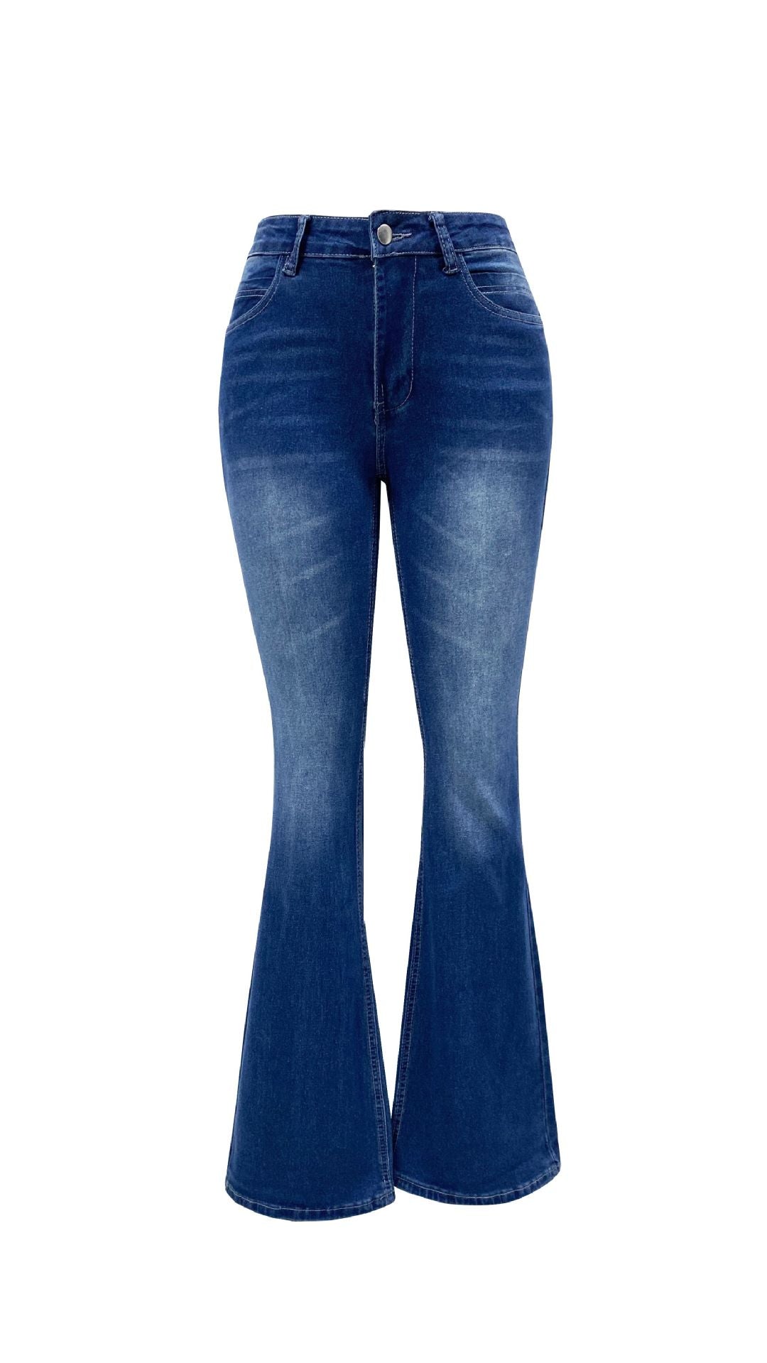 Vintage Jeans Women Spring Stretch Slim Fit Micro Flared Pants Trousers