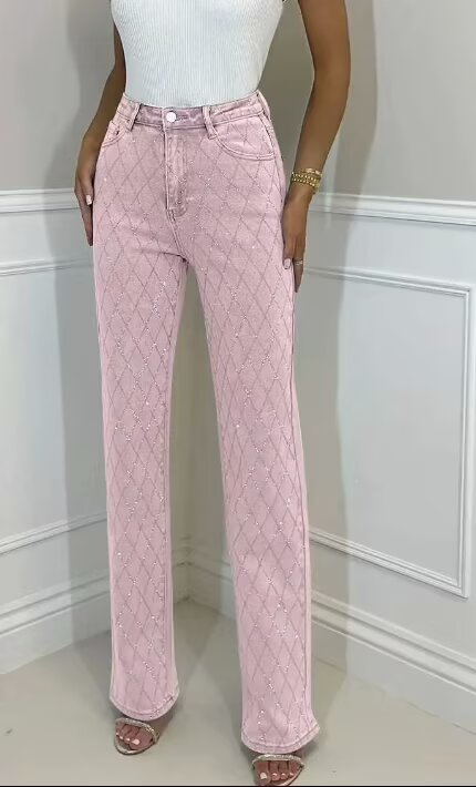 Women Clothing Top Product Diamond Embedded Casual Trousers