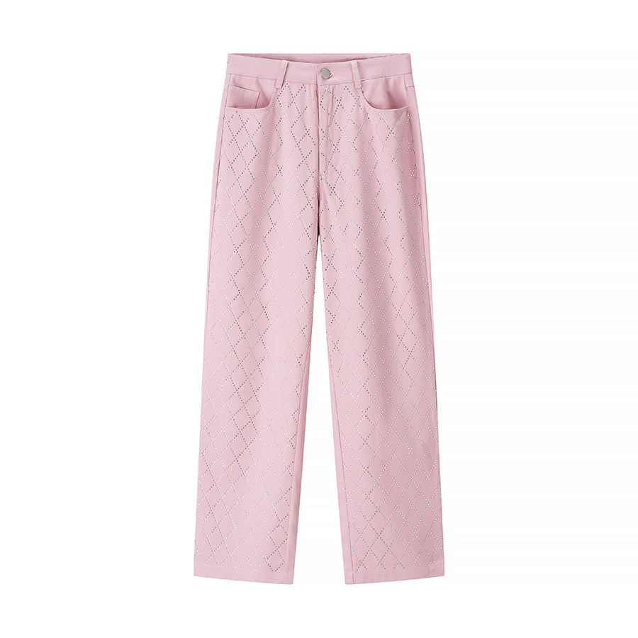 Women Clothing Top Product Diamond Embedded Casual Trousers