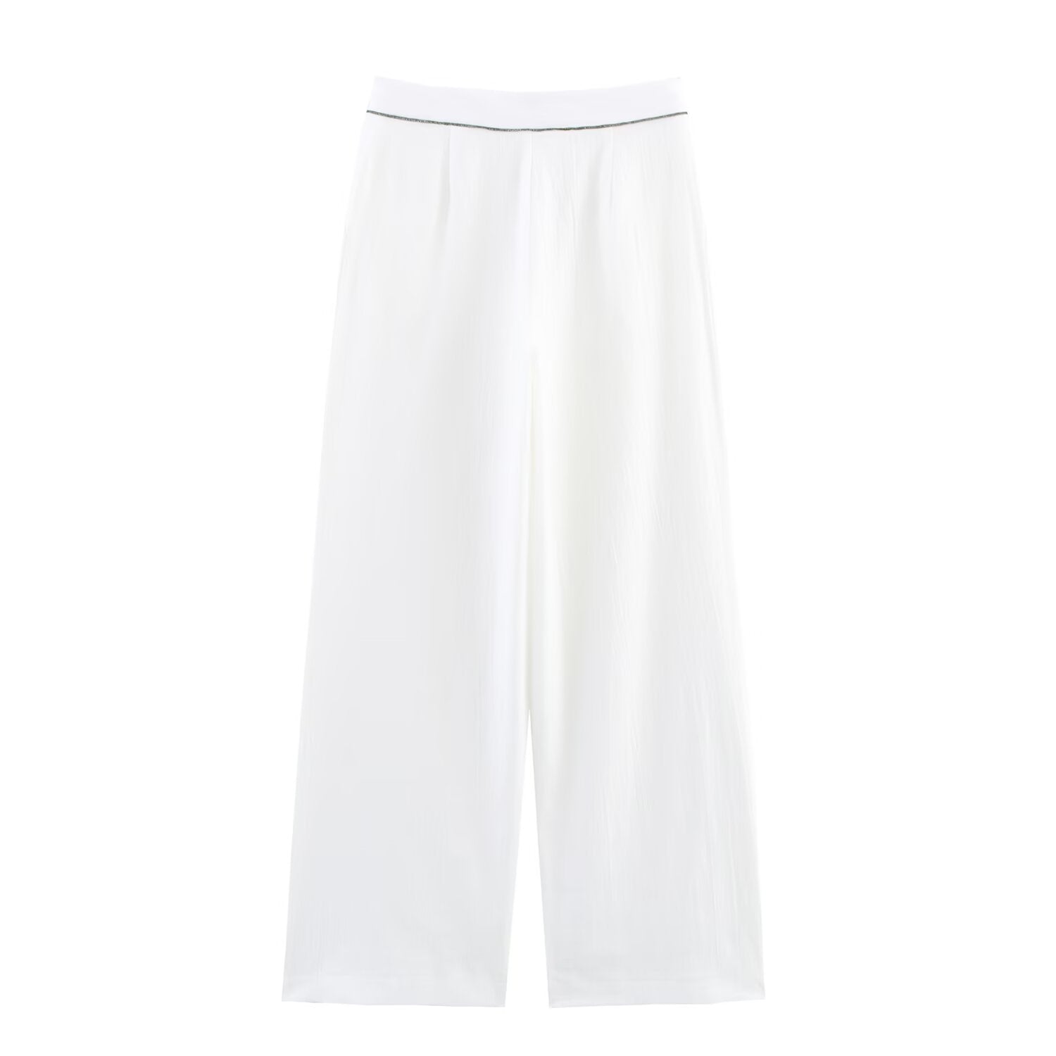 Summer Women Clothing Piping Double Breasted Coat Casual Trousers