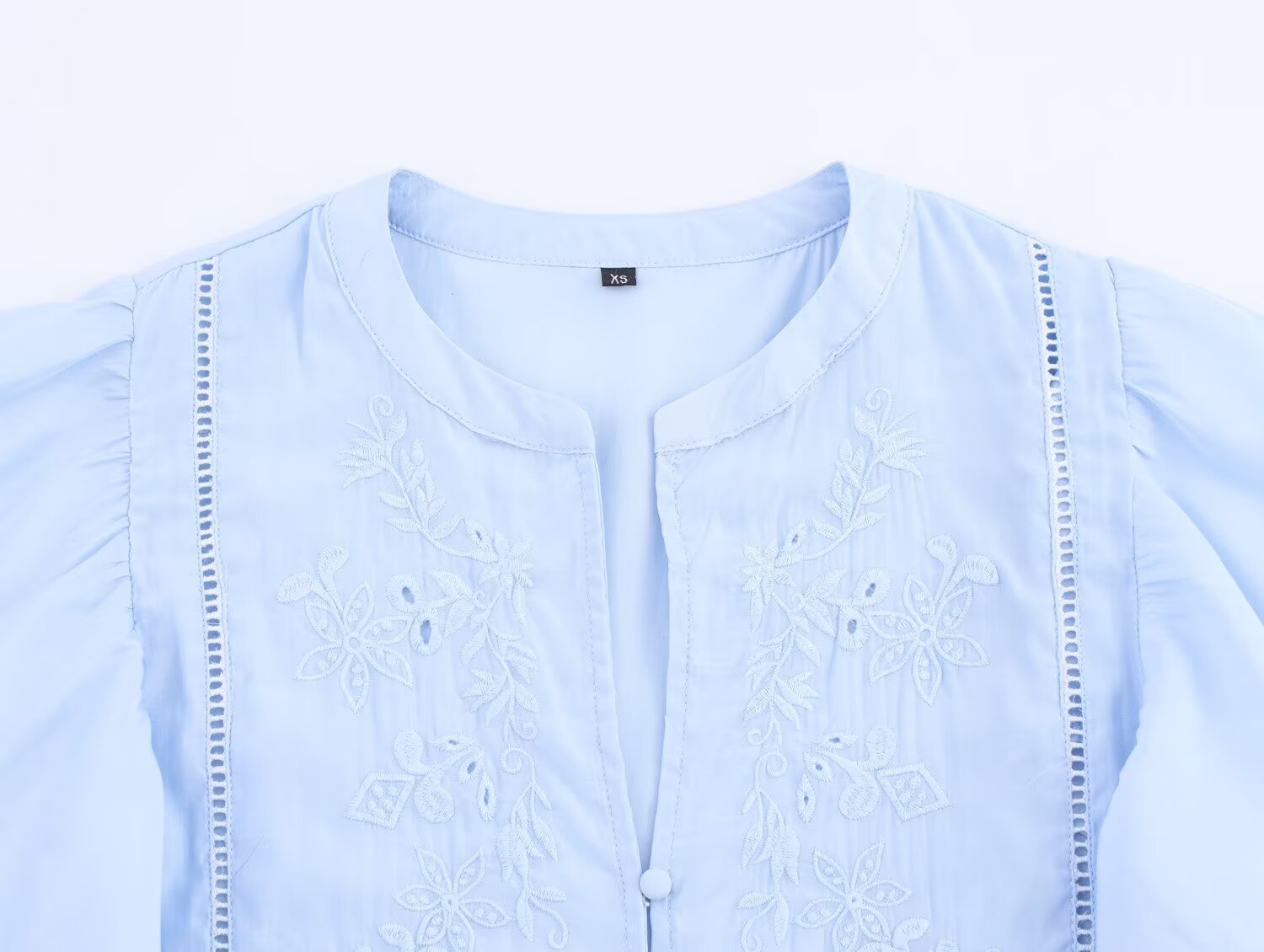 Women Clothing Summer Fashionable All Match Laminated Decoration Short Sleeve Shirt