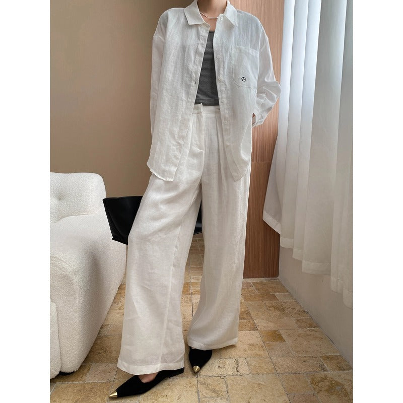 Early Spring Casual Old Sun Protection Shirt Wide Leg Pants Set