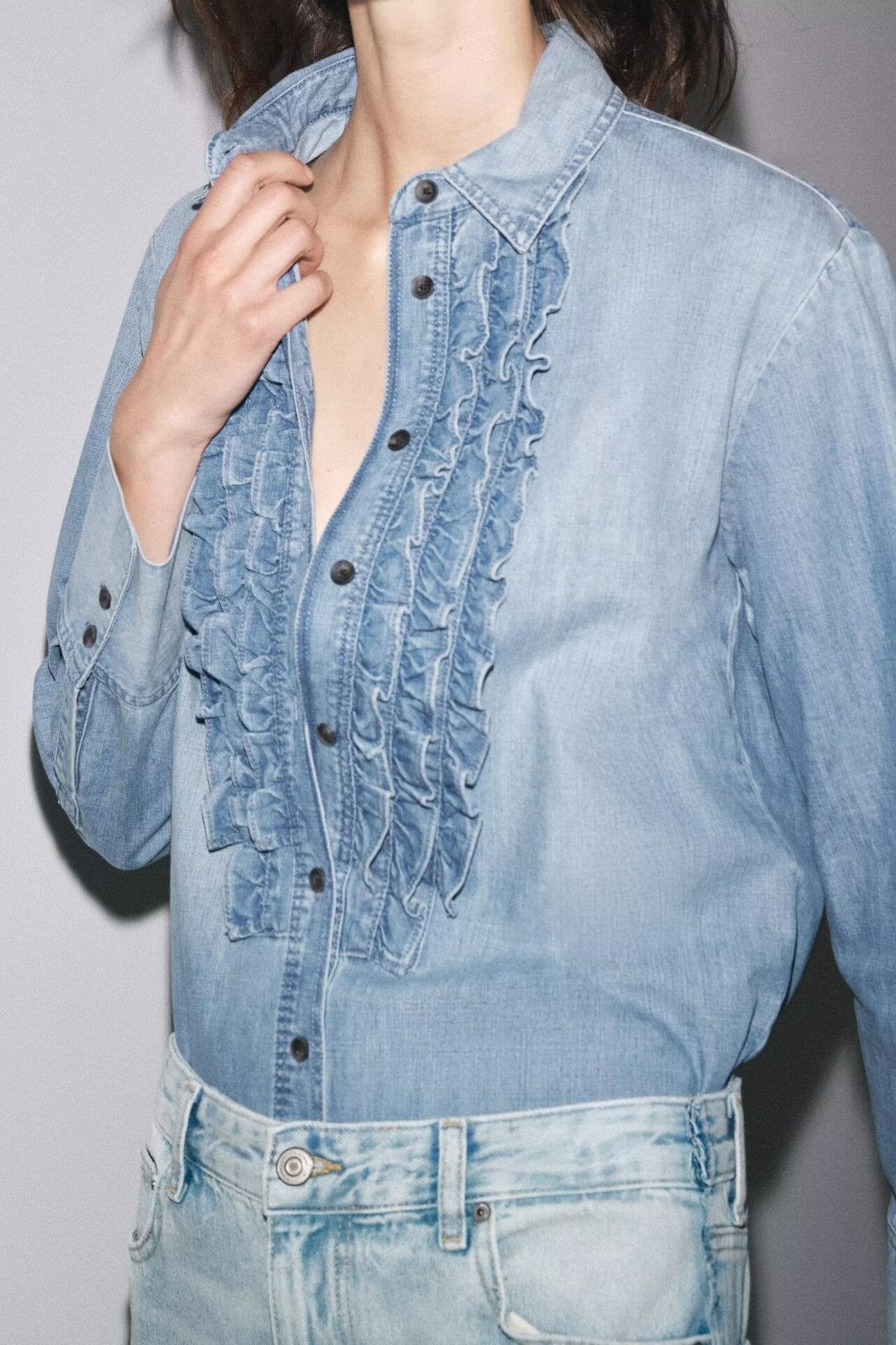 Summer Women Clothing Street Casual Denim Long Sleeve Shirt