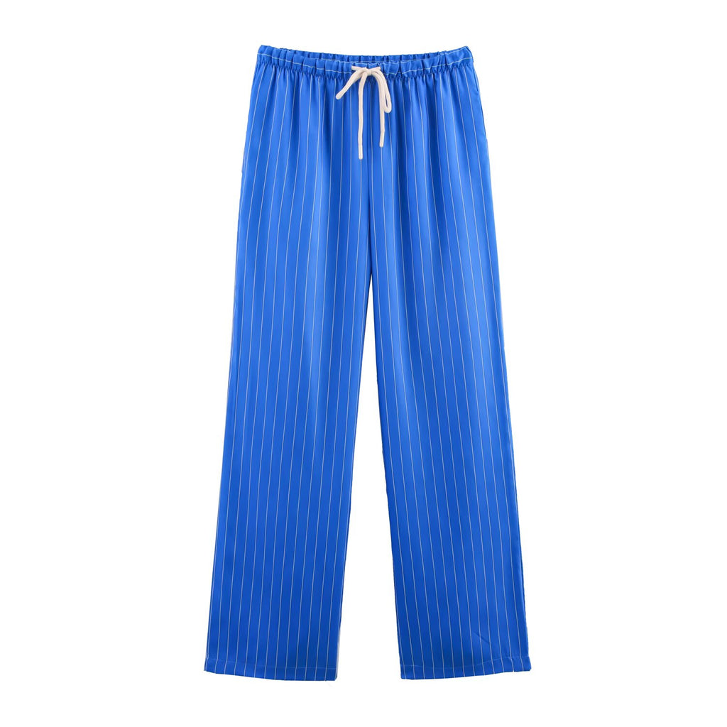 Simple Loose Striped Shirt Pajamas Pants Sets