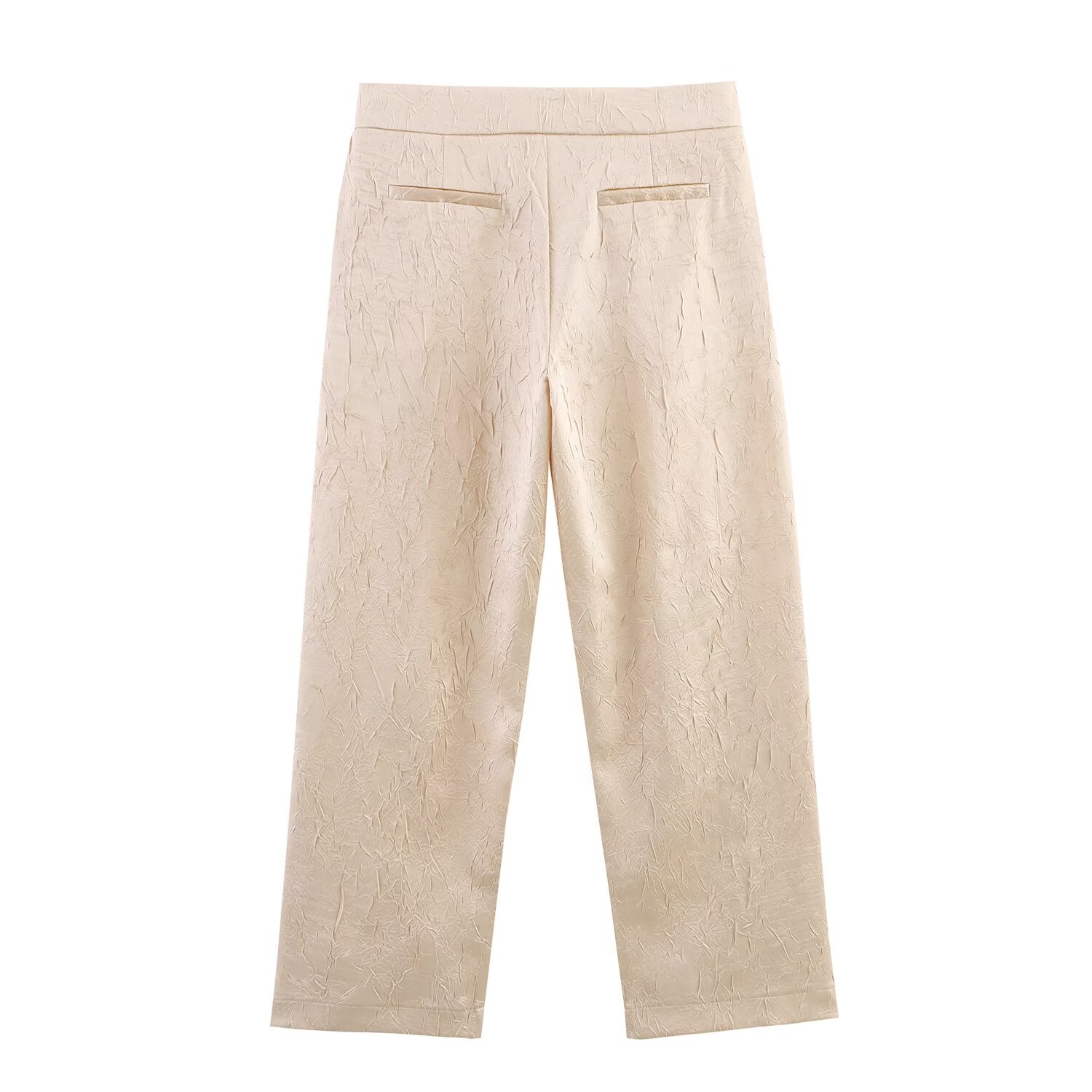 Summer Women Clothing Pleated Effect Satin Top Wrinkle Satin Pants Sets