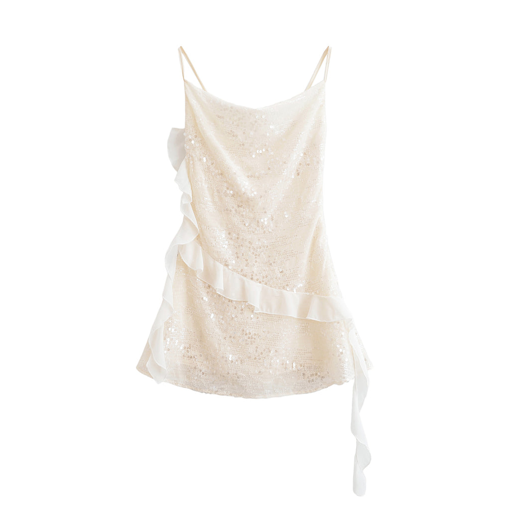 Summer Laminated Decoration Sequin Short Dress