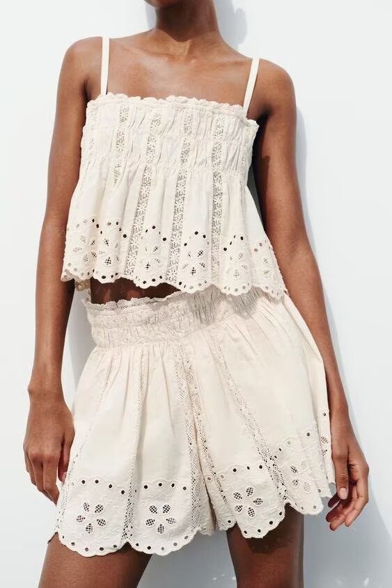 Women Casual Set Sweet Spaghetti Strap Vest High Waist Shorts Sets