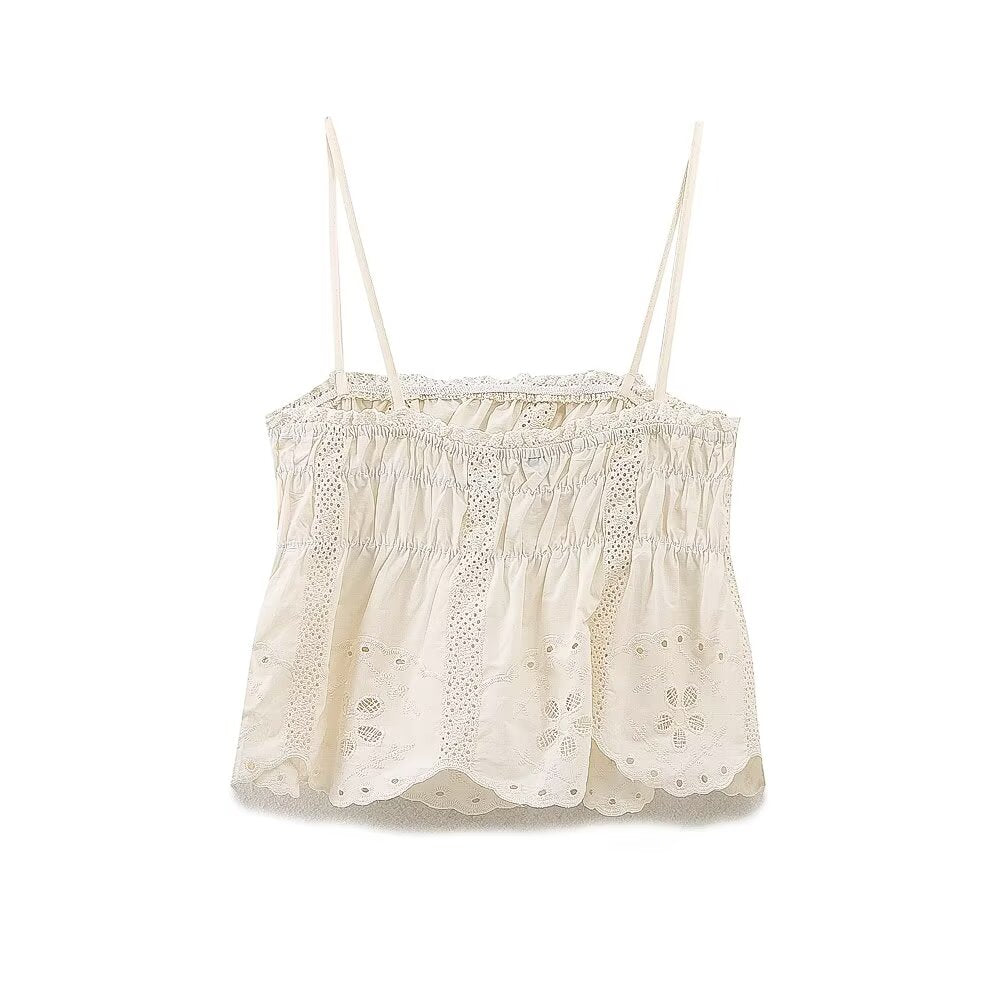 Women Casual Set Sweet Spaghetti Strap Vest High Waist Shorts Sets