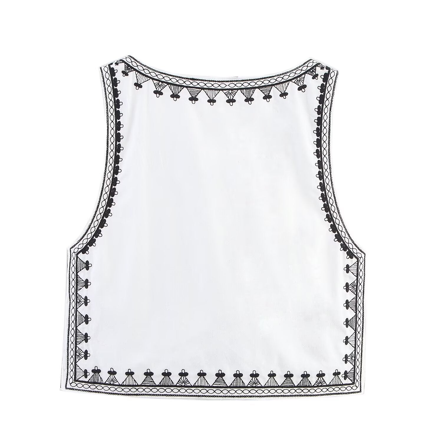 Summer Women Contrast Color Embroidery Vest Contrast Color Embroidery Casual Shorts Sets