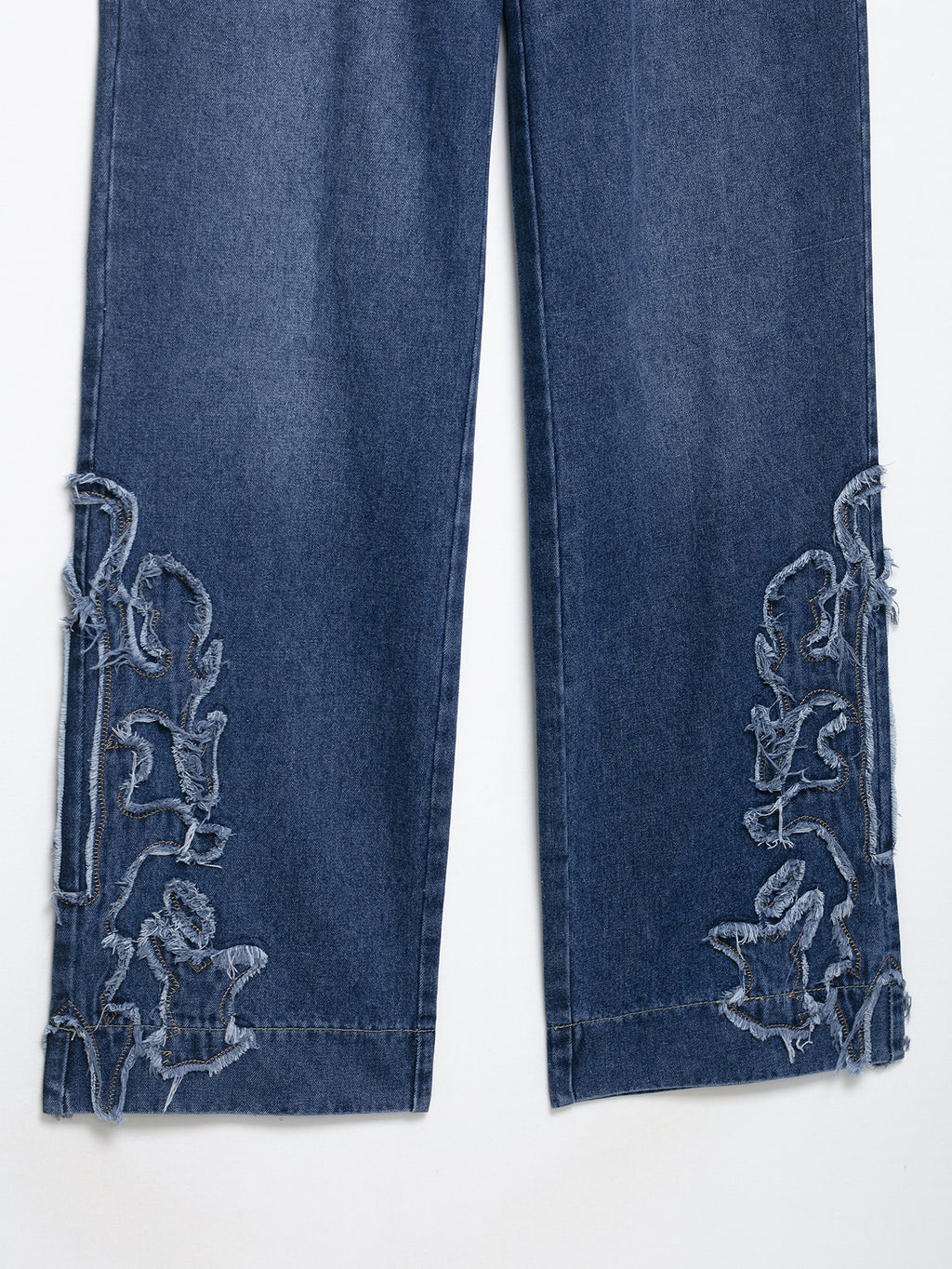 Women Clothing Fashionable Temperamental All Match Rivet Decorative Embroidered Low Waist Jeans Trousers