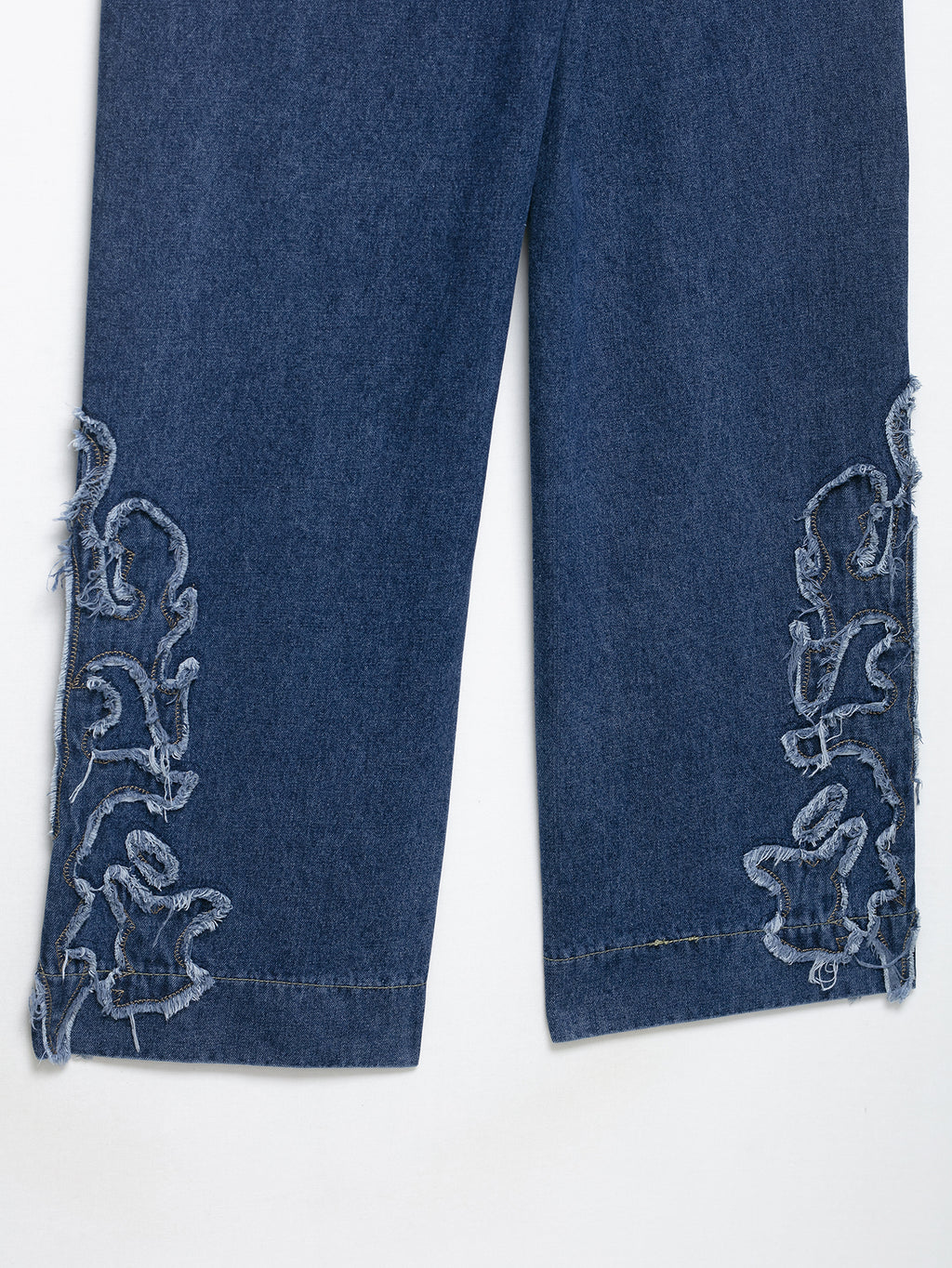 Women Clothing Fashionable Temperamental All Match Rivet Decorative Embroidered Low Waist Jeans Trousers