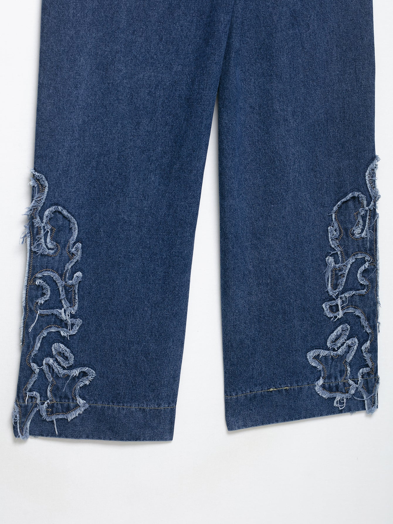 Women Clothing Fashionable Temperamental All Match Rivet Decorative Embroidered Low Waist Jeans Trousers