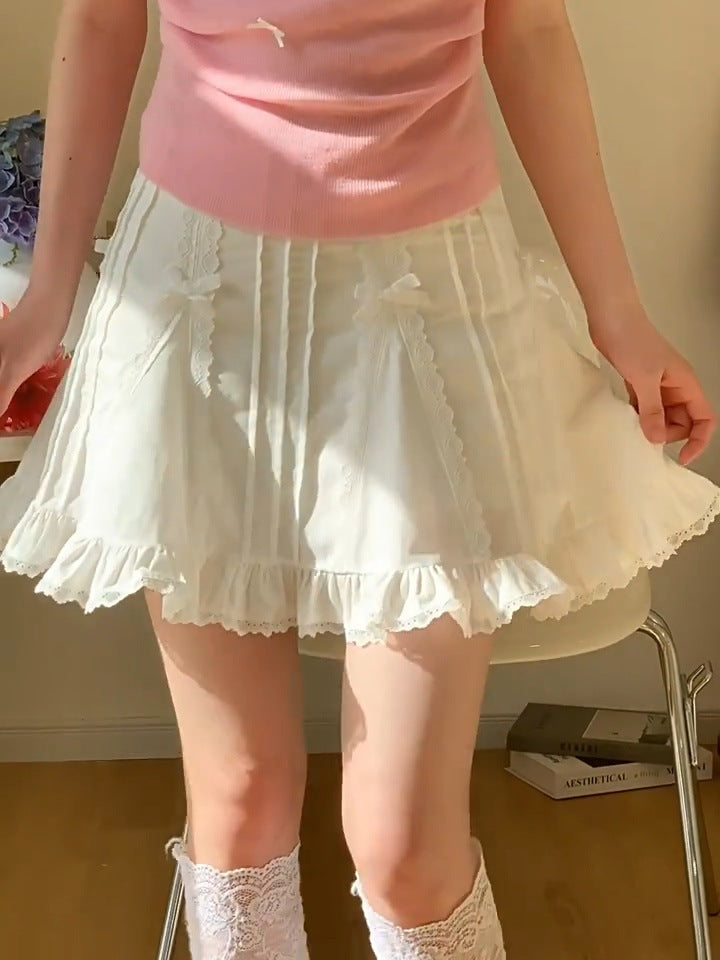 Ballet White Tutu Skirt Women Summer Petite Short Sweet A Line Skirt Tiered