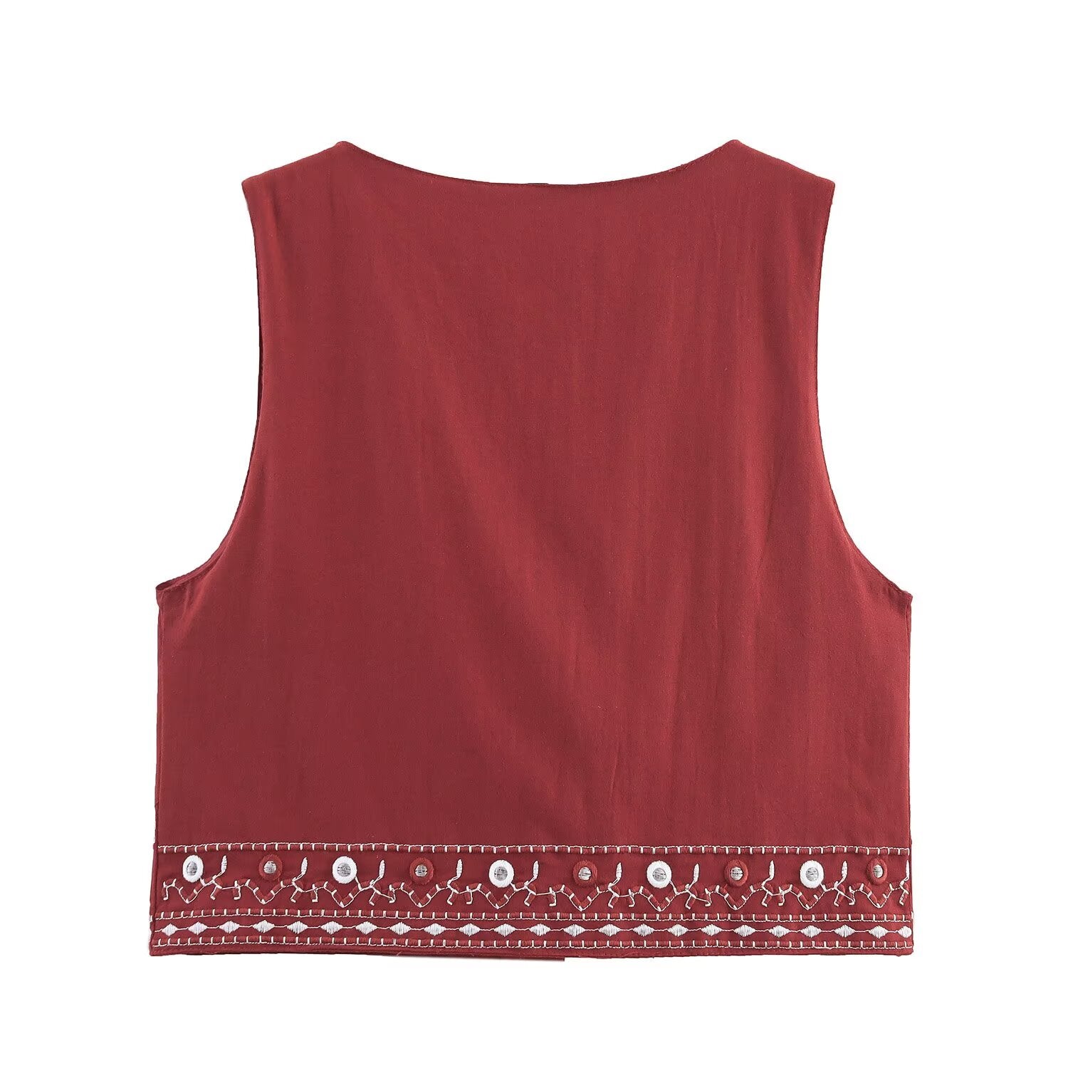 Women Clothing Mirror Surface Result Decorative Embroidered Vest Shorts Set