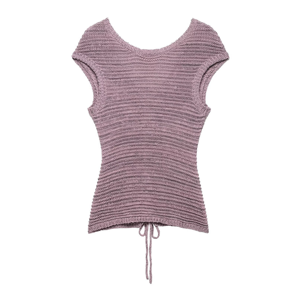 Homemade Women Textured Knitted Top Textured Knitted Shorts