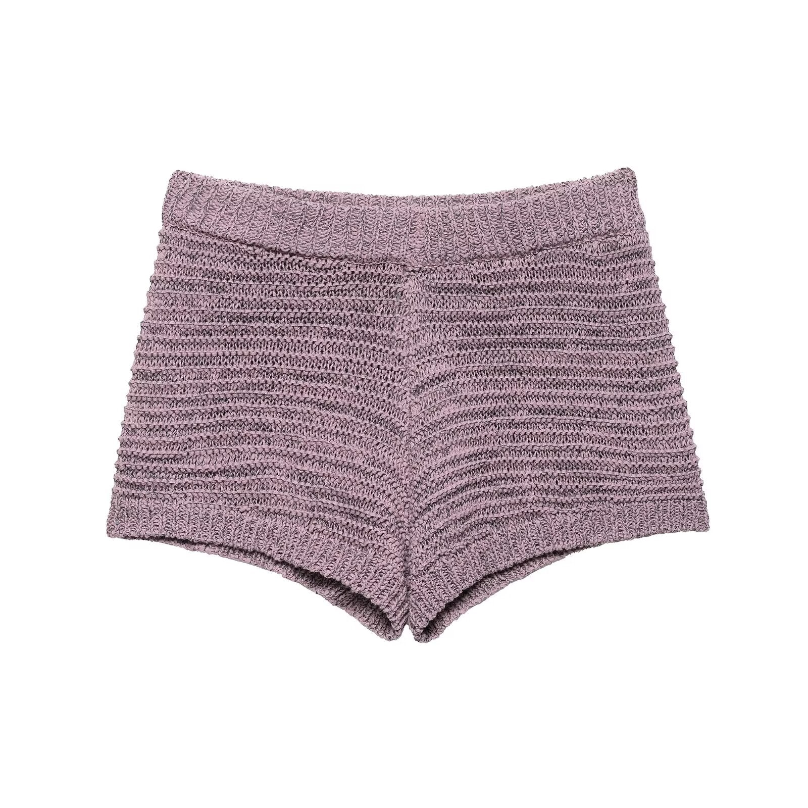 Homemade Women Textured Knitted Top Textured Knitted Shorts