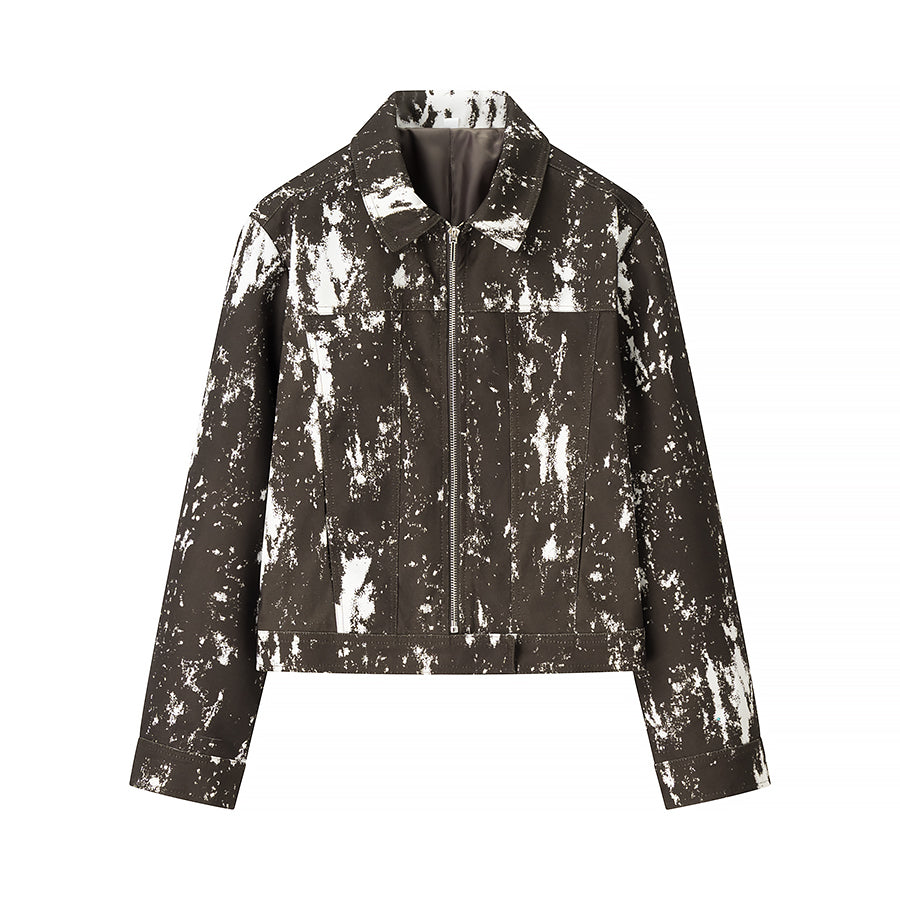 Women Print Flocking Jacket Coat Casual Pants Suit