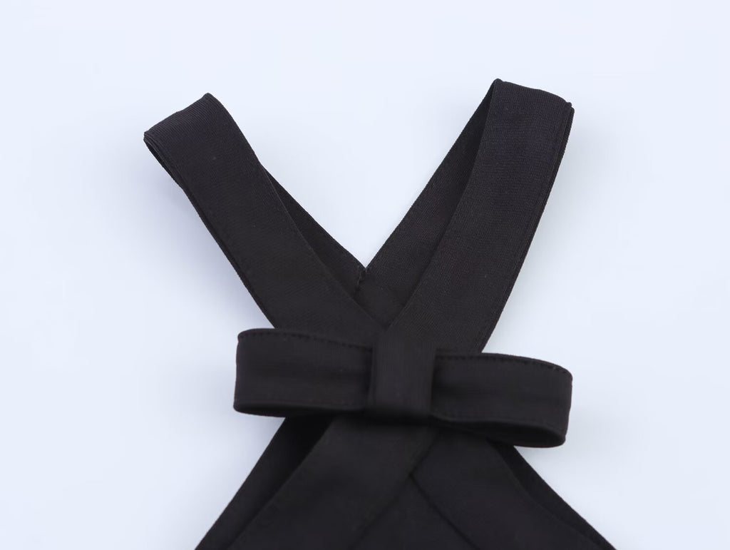 Women Wear Bowknot Decoration Asymmetric Top Bell Bottom Pants Sets