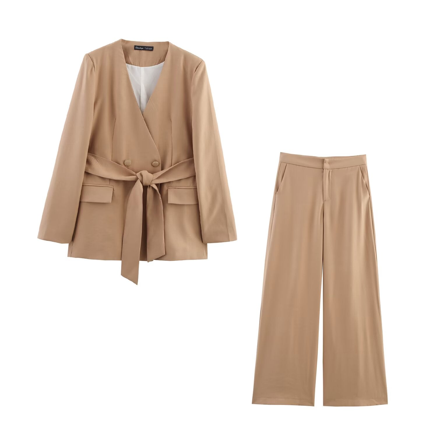 Spring Women Clothing French Design Wide Leg Pants Sets