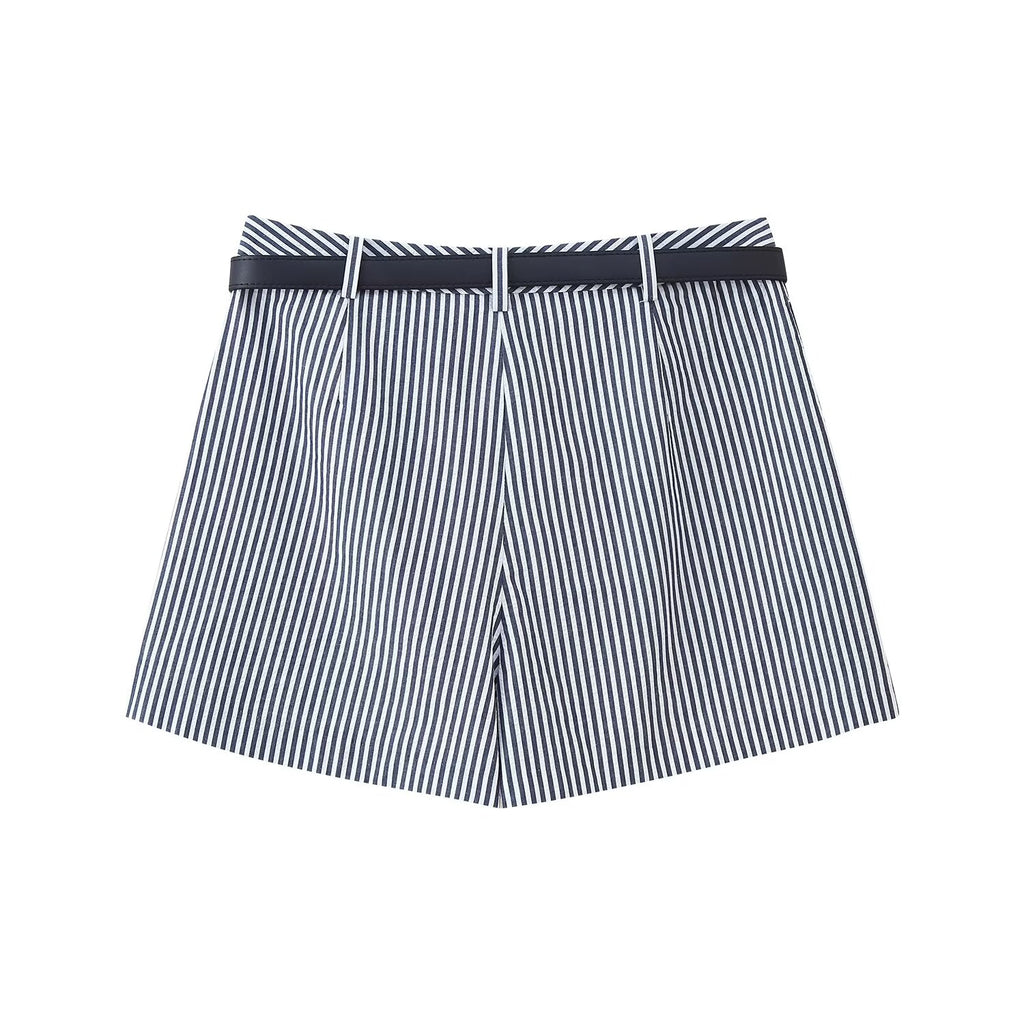 Summer Women Waistband Striped Casual Short Culottes