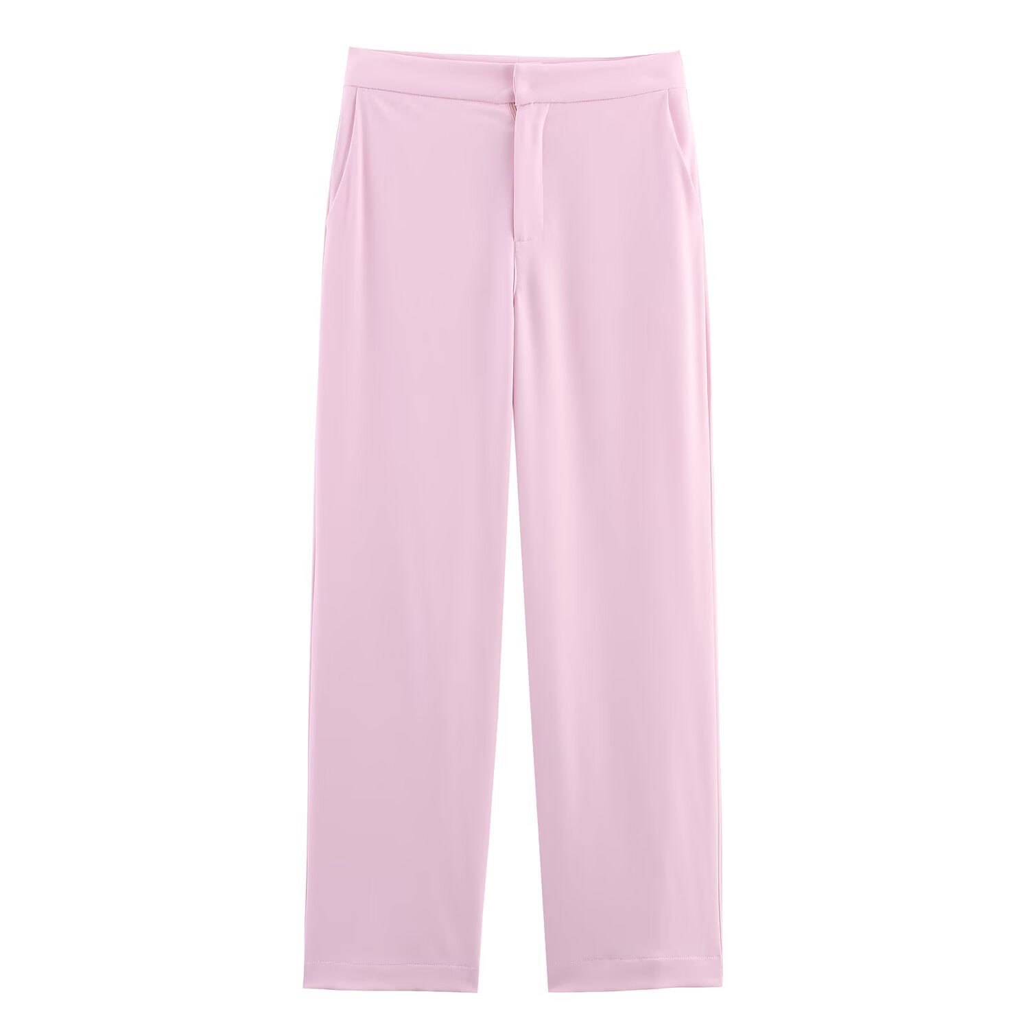 Women Feather Cuff Blazer Elegant Straight Leg Trousers Sets