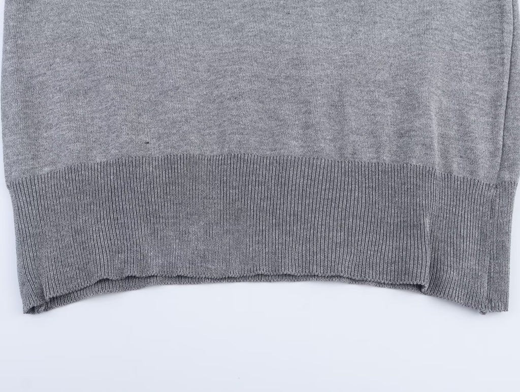Women Contrast Color round Neck Pullover Sweater