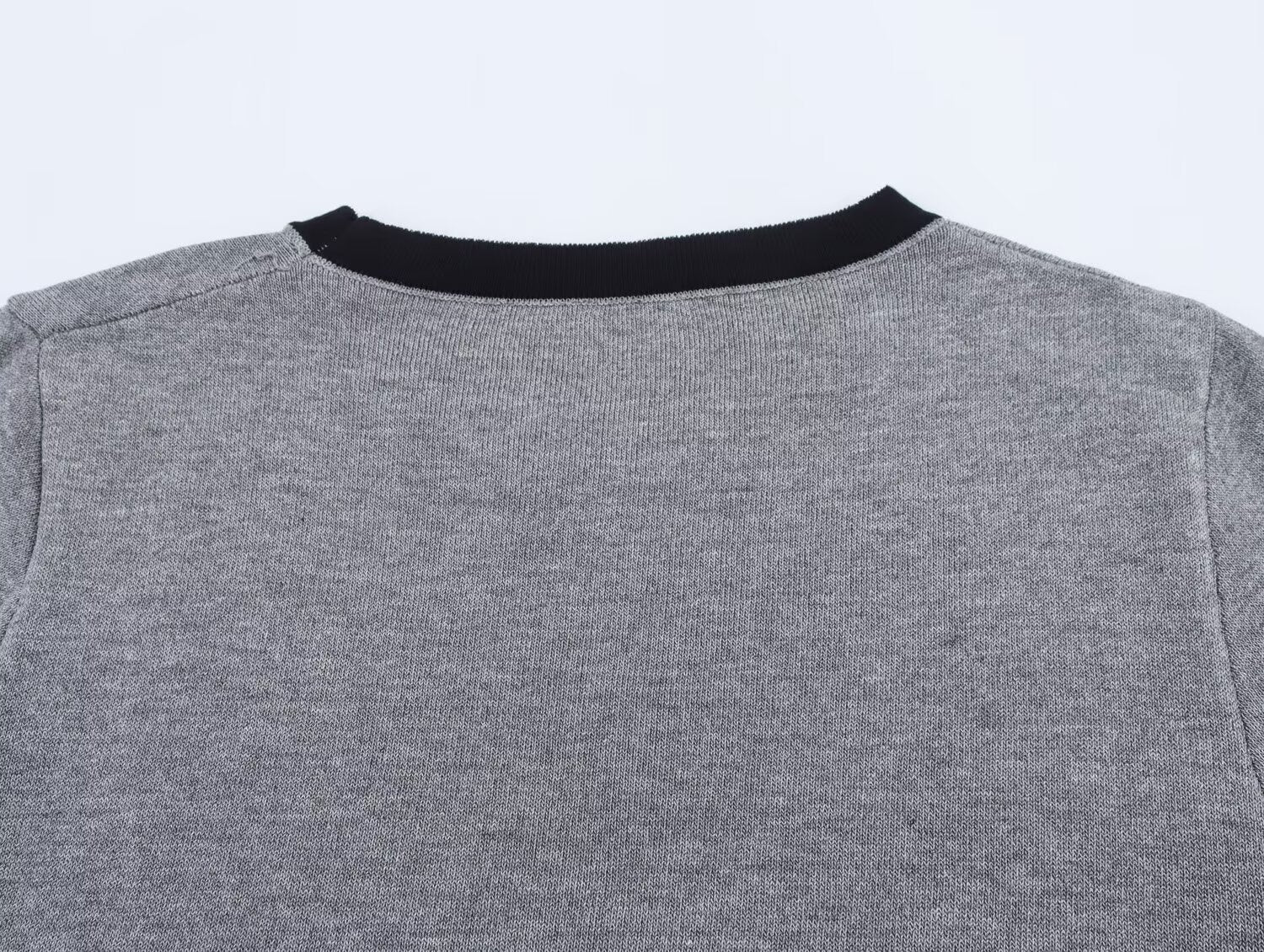 Women Contrast Color round Neck Pullover Sweater