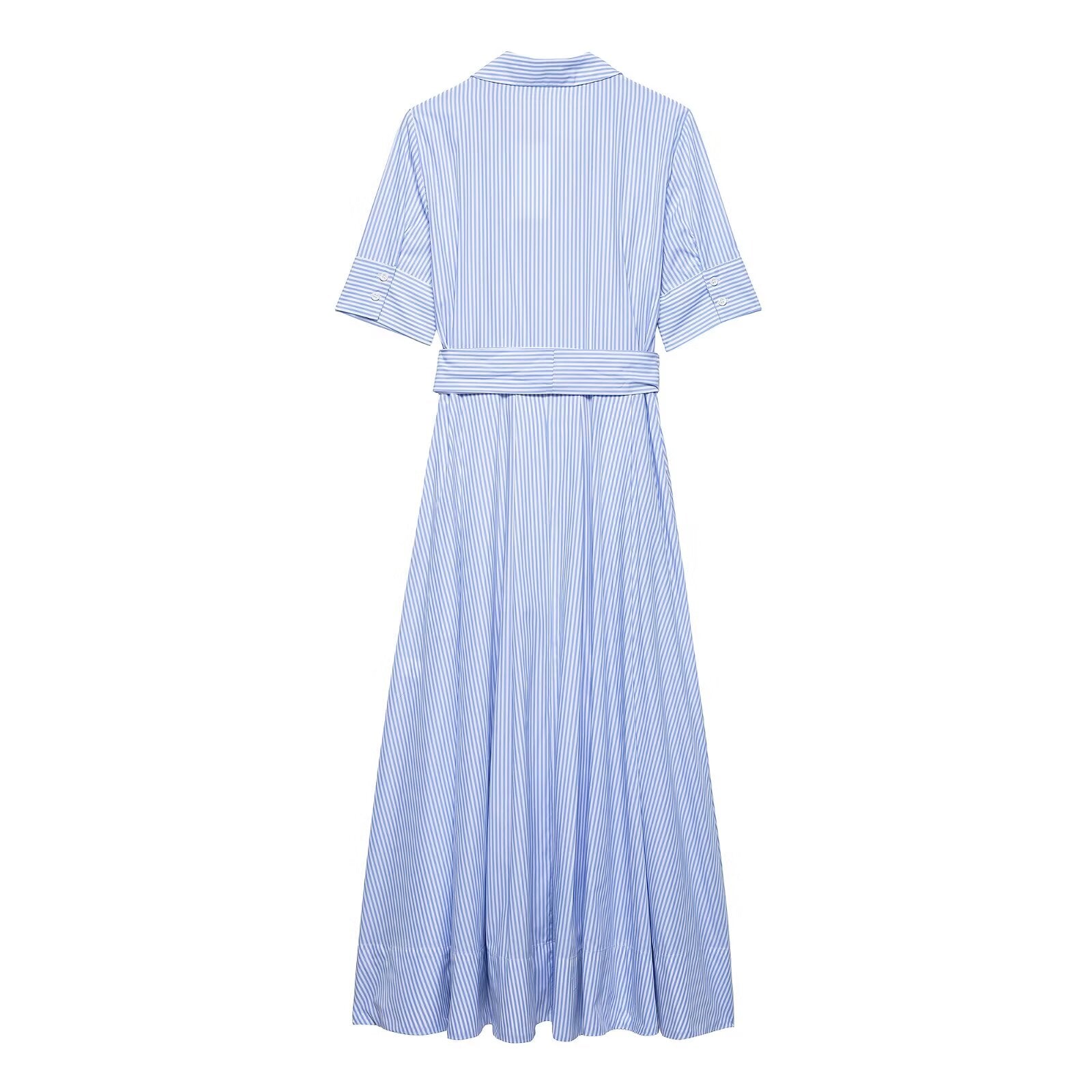 Women Wear Simple Poplin Shirt Dress