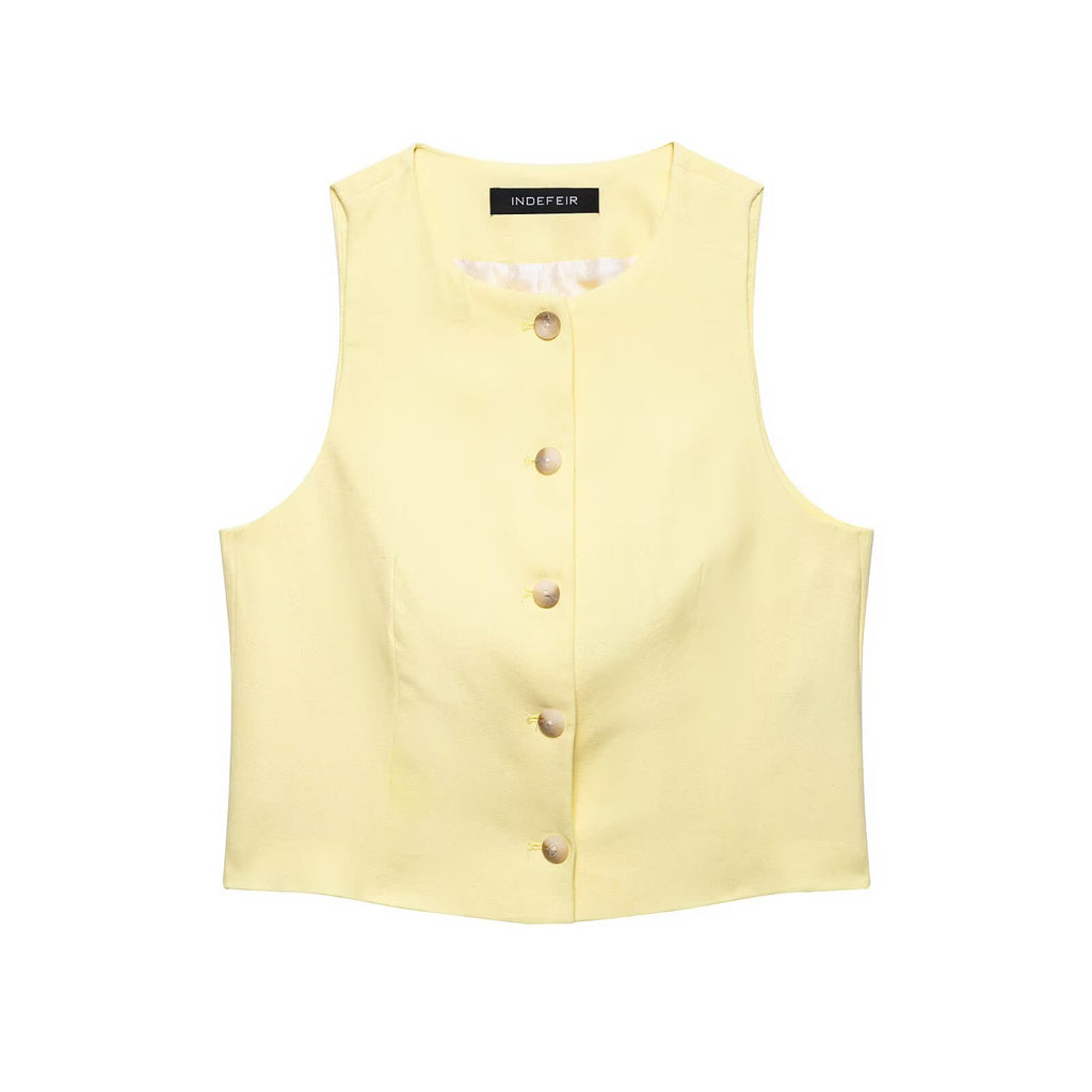 Summer Women Clothing Minimalist Vest Casual Shorts