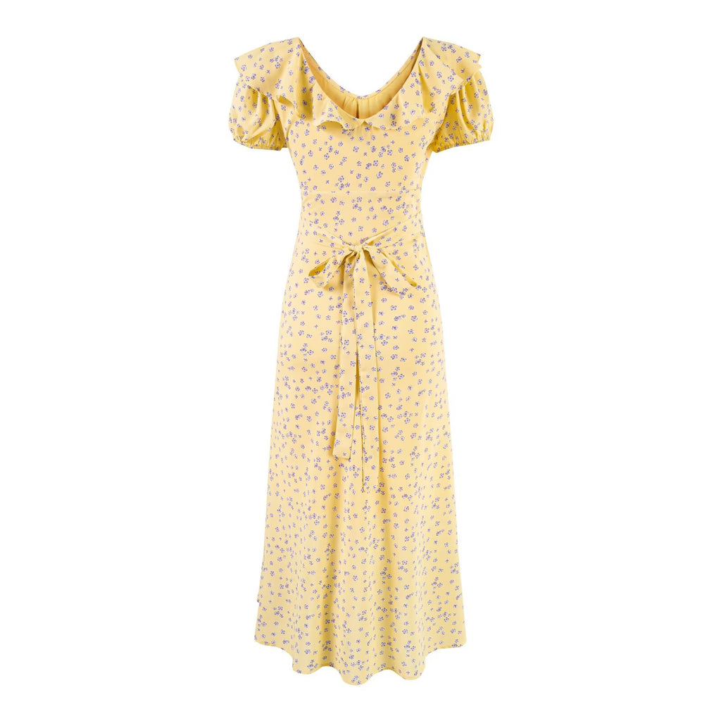 Mid Length Flounced Sexy Slim Summer Vacation Lace Sling Dress