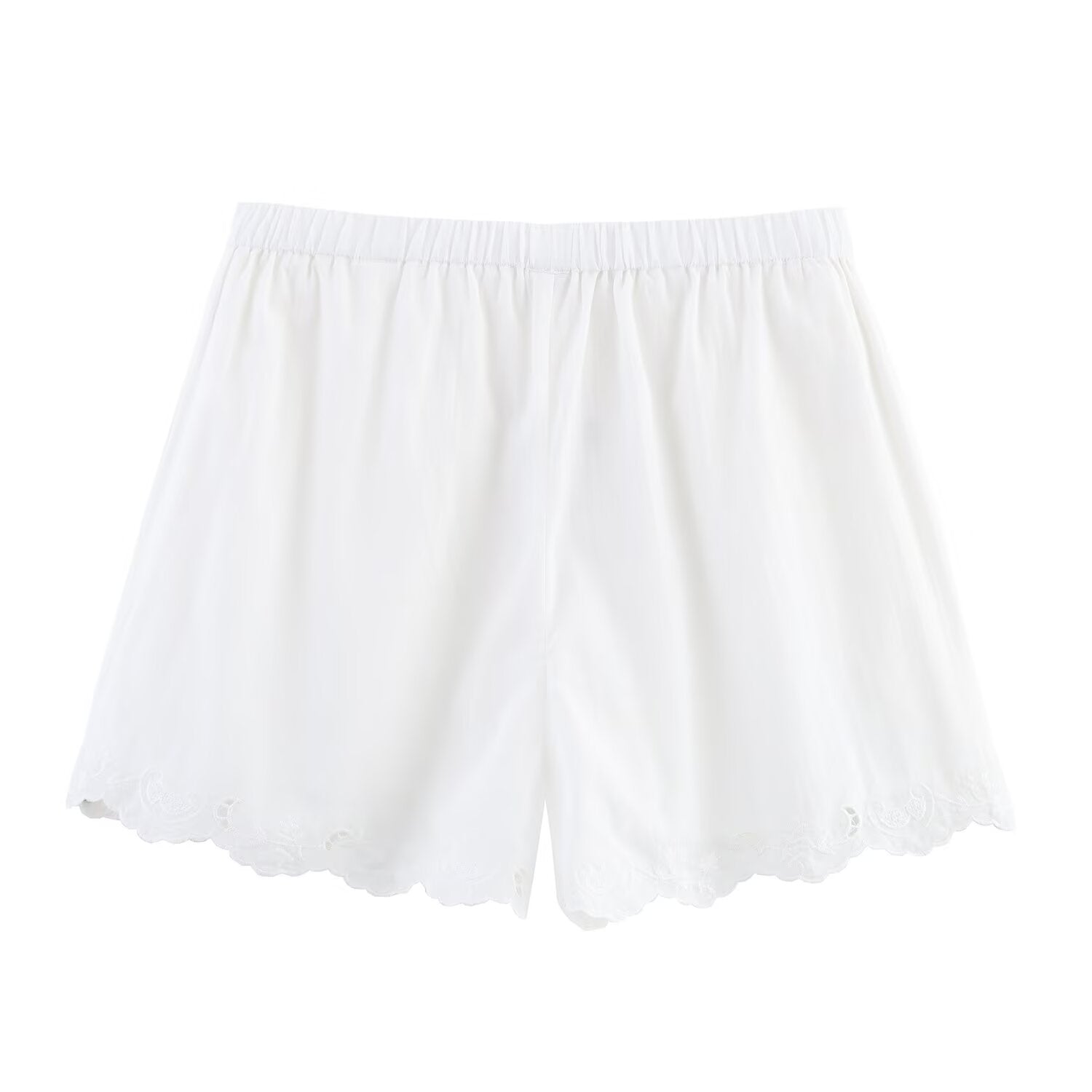Summer Women Casual Simple Floral Embroidered Shorts