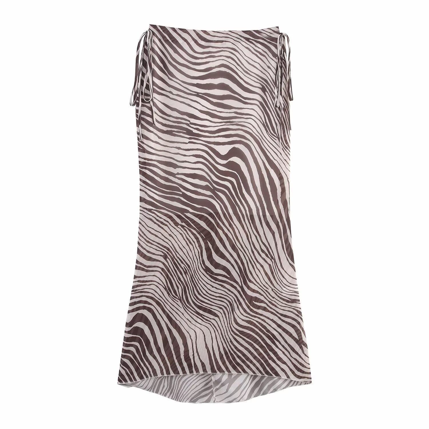 Sleeveless Animal Print Lace up Halter Vest Printed Skirt