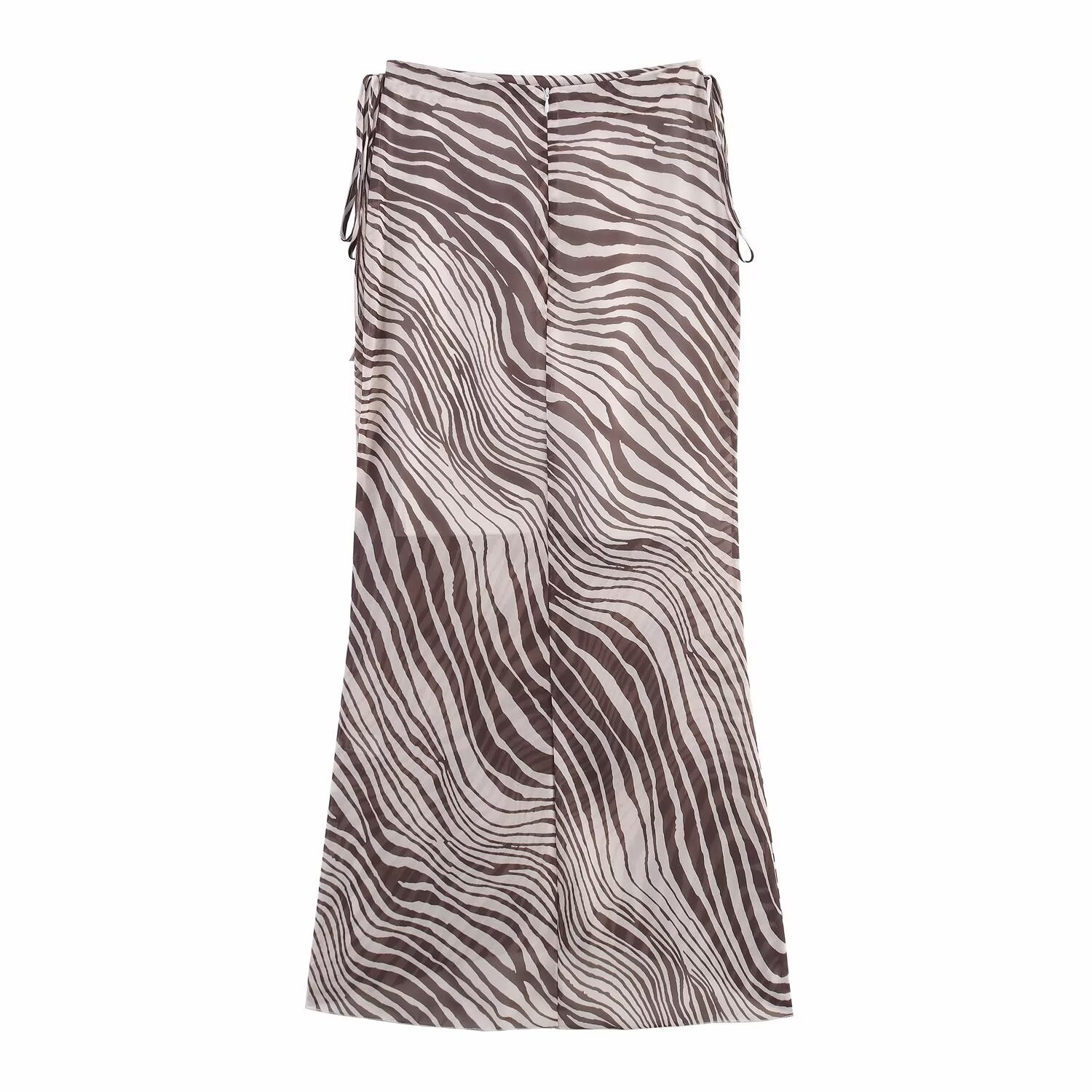 Sleeveless Animal Print Lace up Halter Vest Printed Skirt