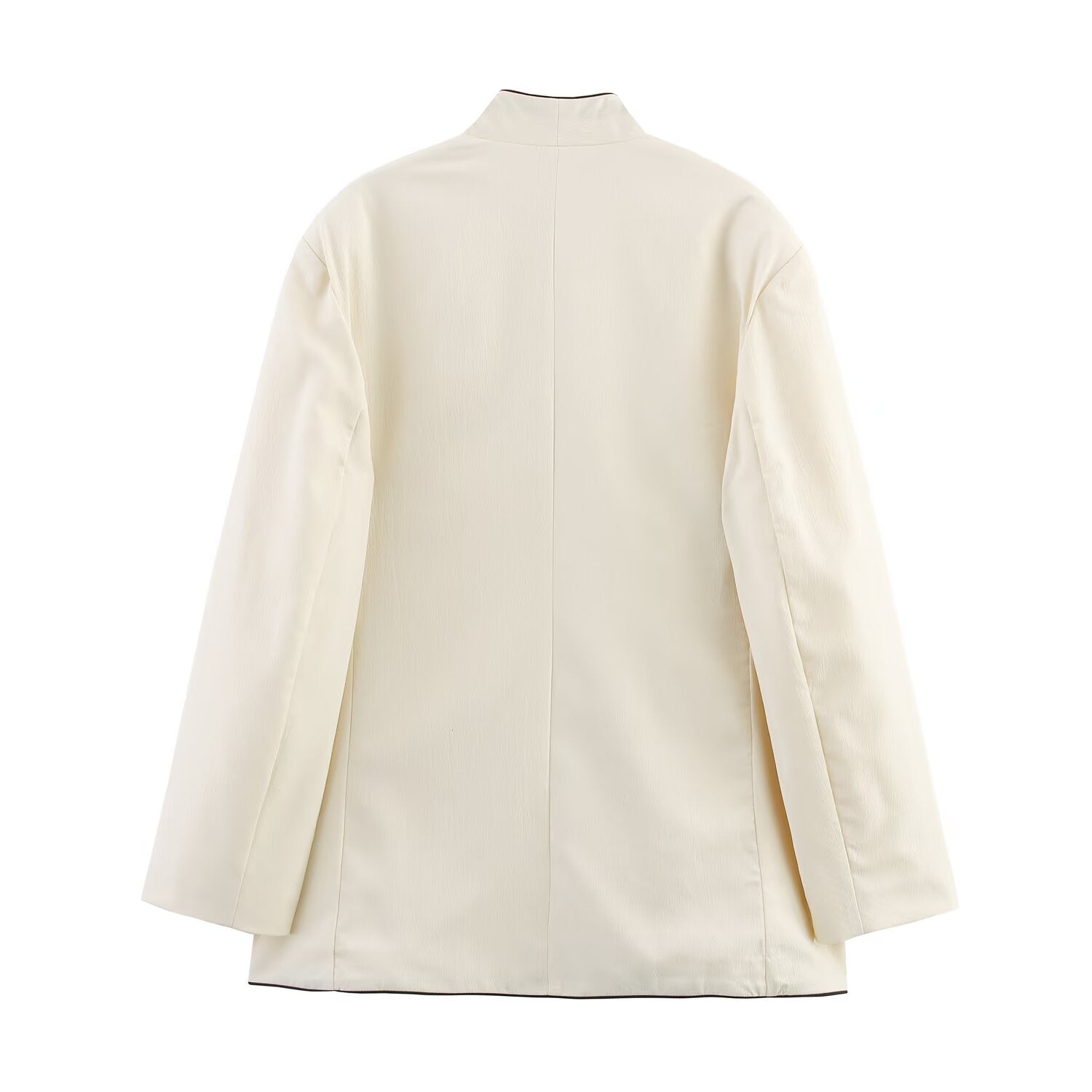Women Contrast Color Trim Blazer Trousers Sets