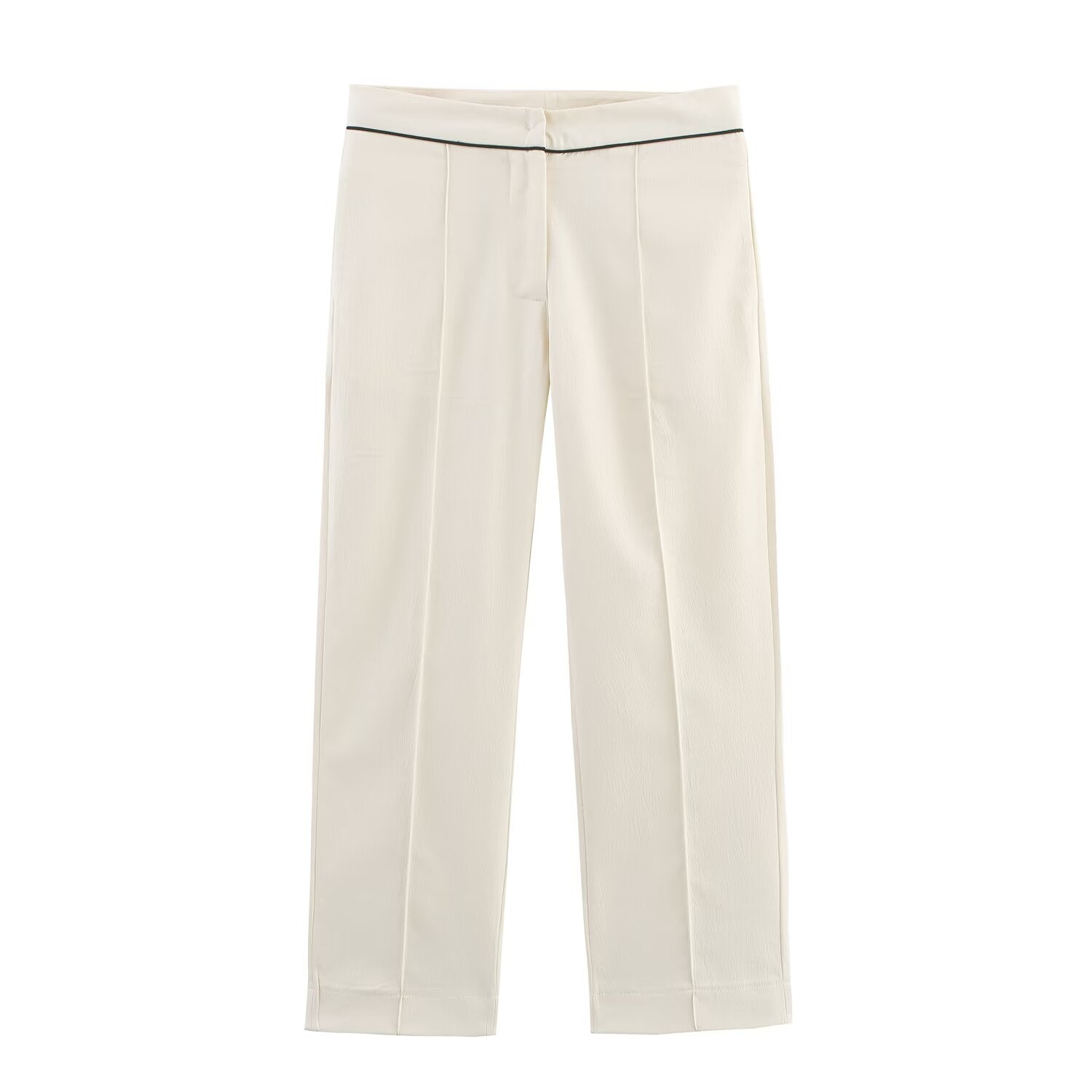 Women Contrast Color Trim Blazer Trousers Sets
