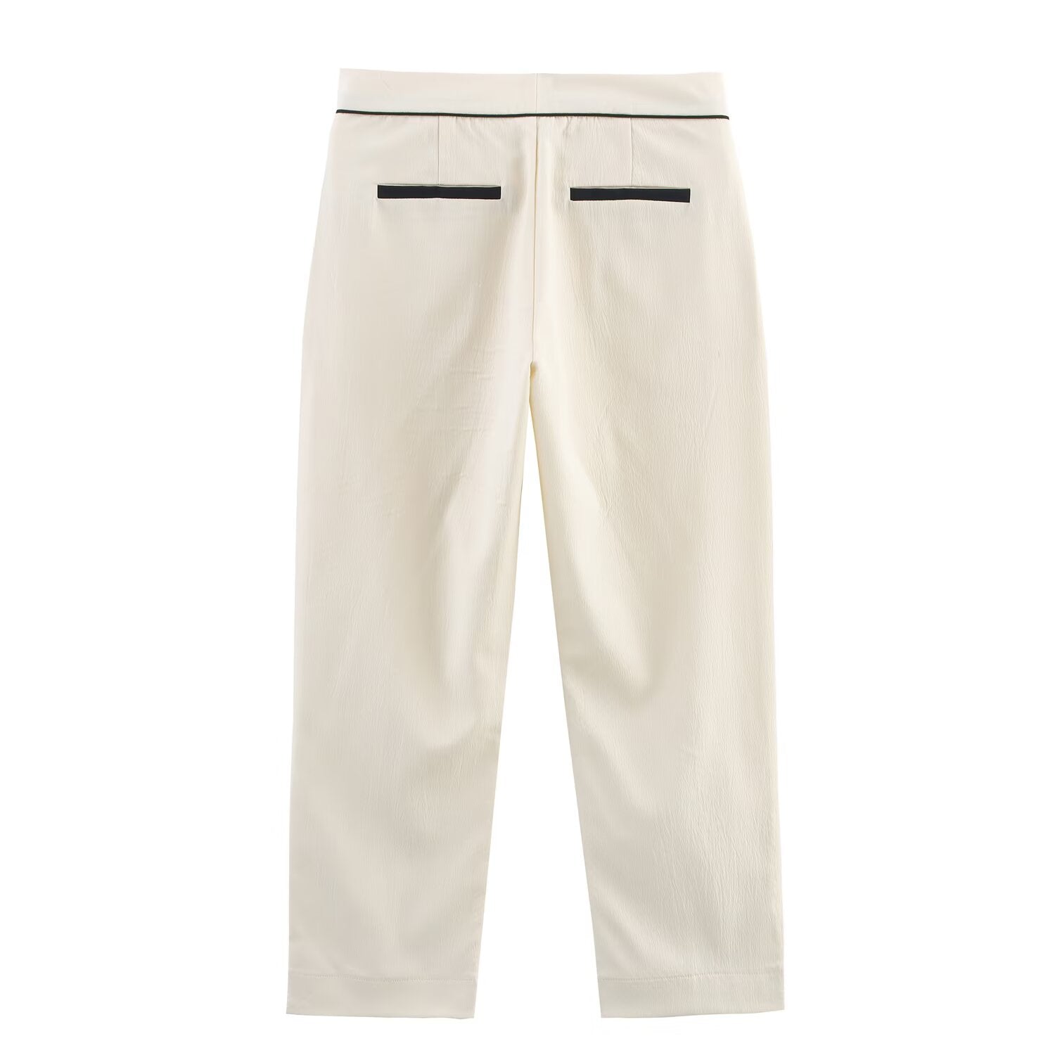 Women Contrast Color Trim Blazer Trousers Sets