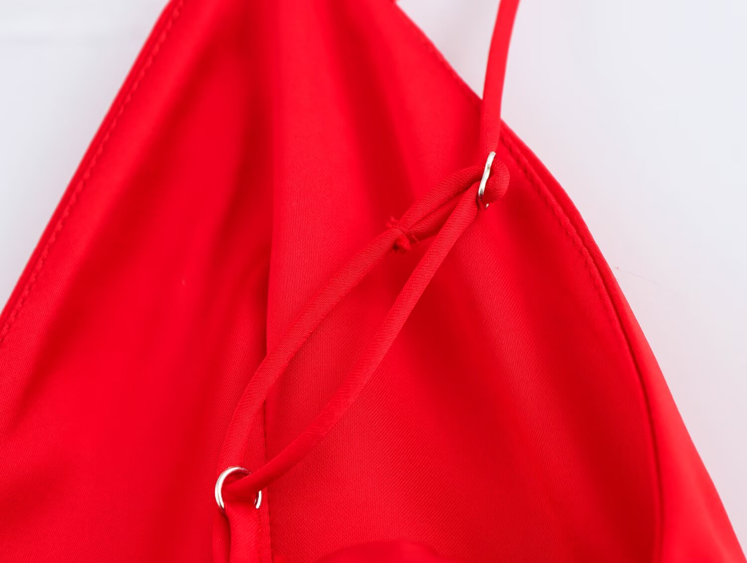 Women Clothing Spring Elegant Sexy Silk Satin Texture Puffy Strap Top