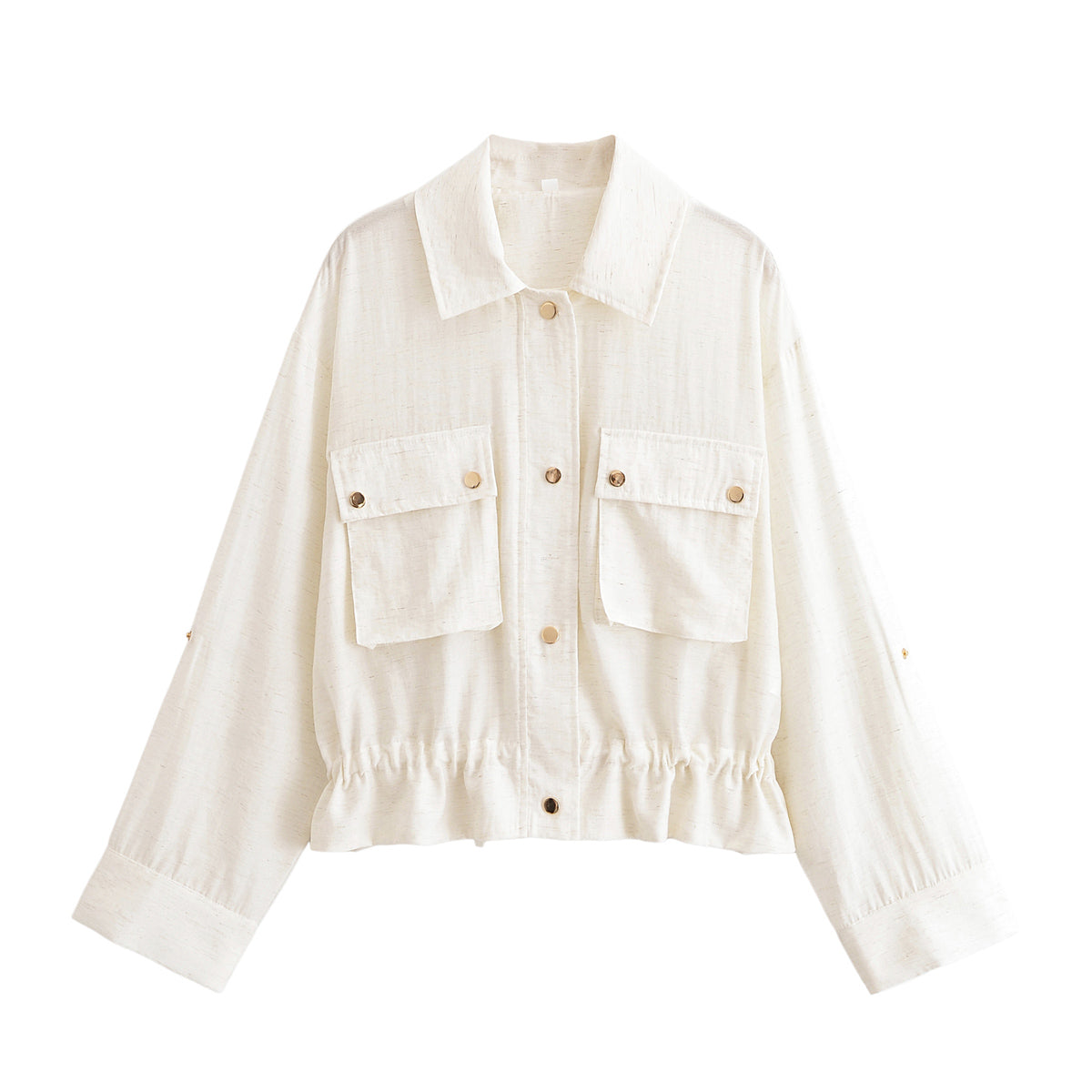 Women Clothing Early Autumn Adjustable Sleeve Tour Hunting Jacket Short Shirt