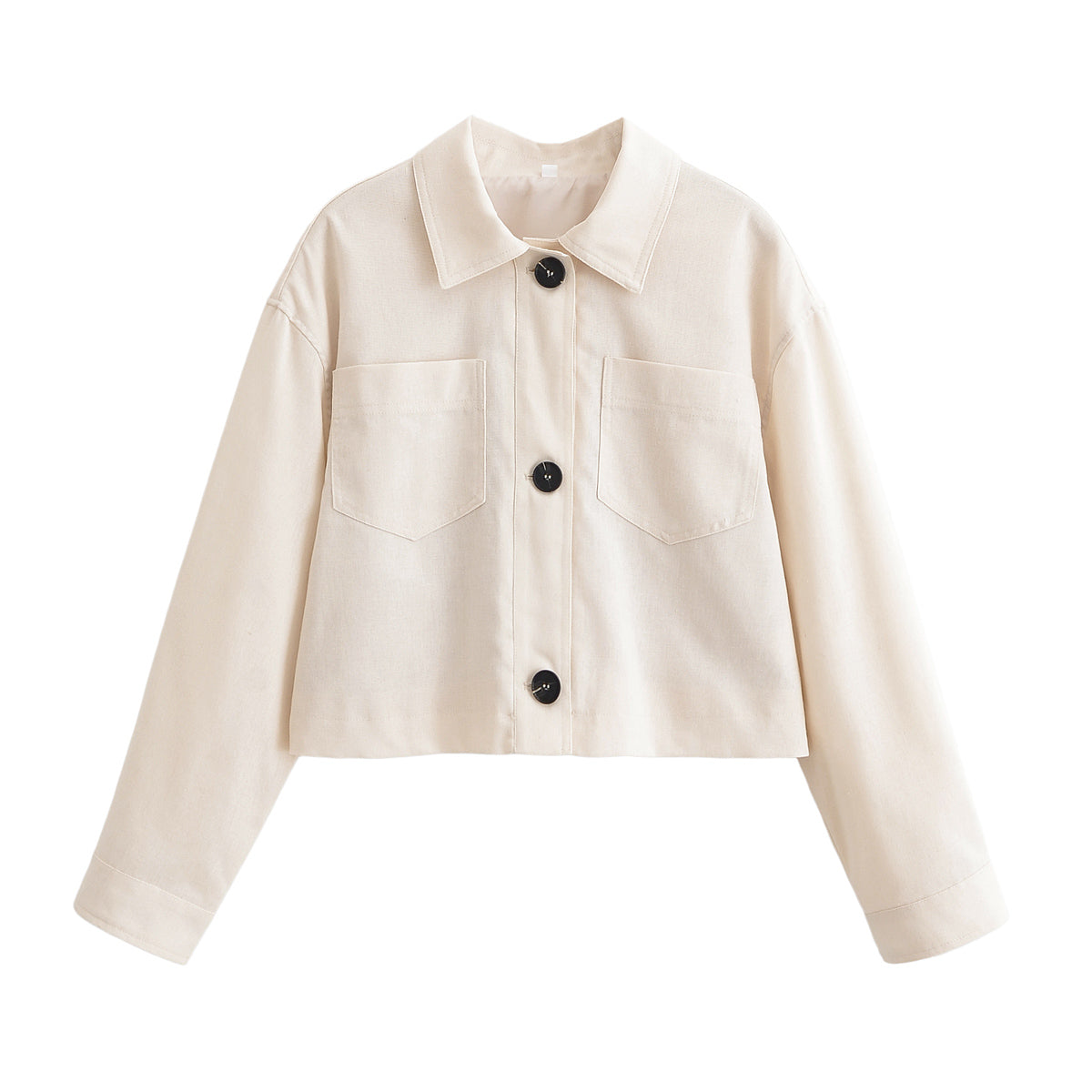 Spring Women Clothing Stitching Sleeves Blended Coat