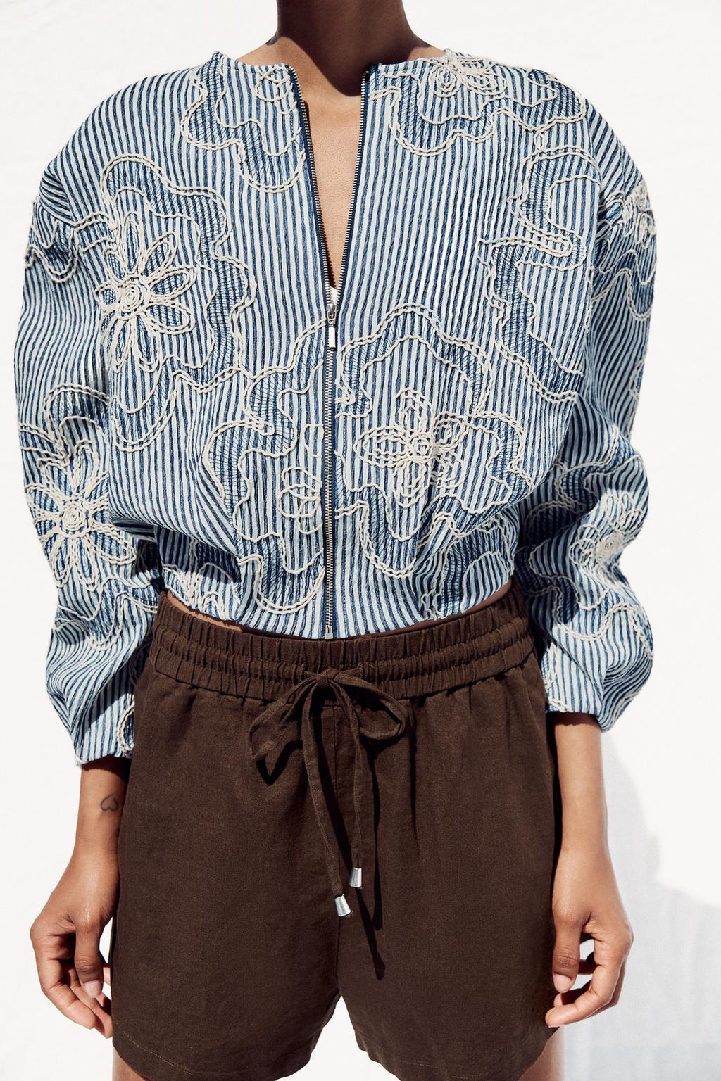 Women Street Rope Embroidered Jacket Coat