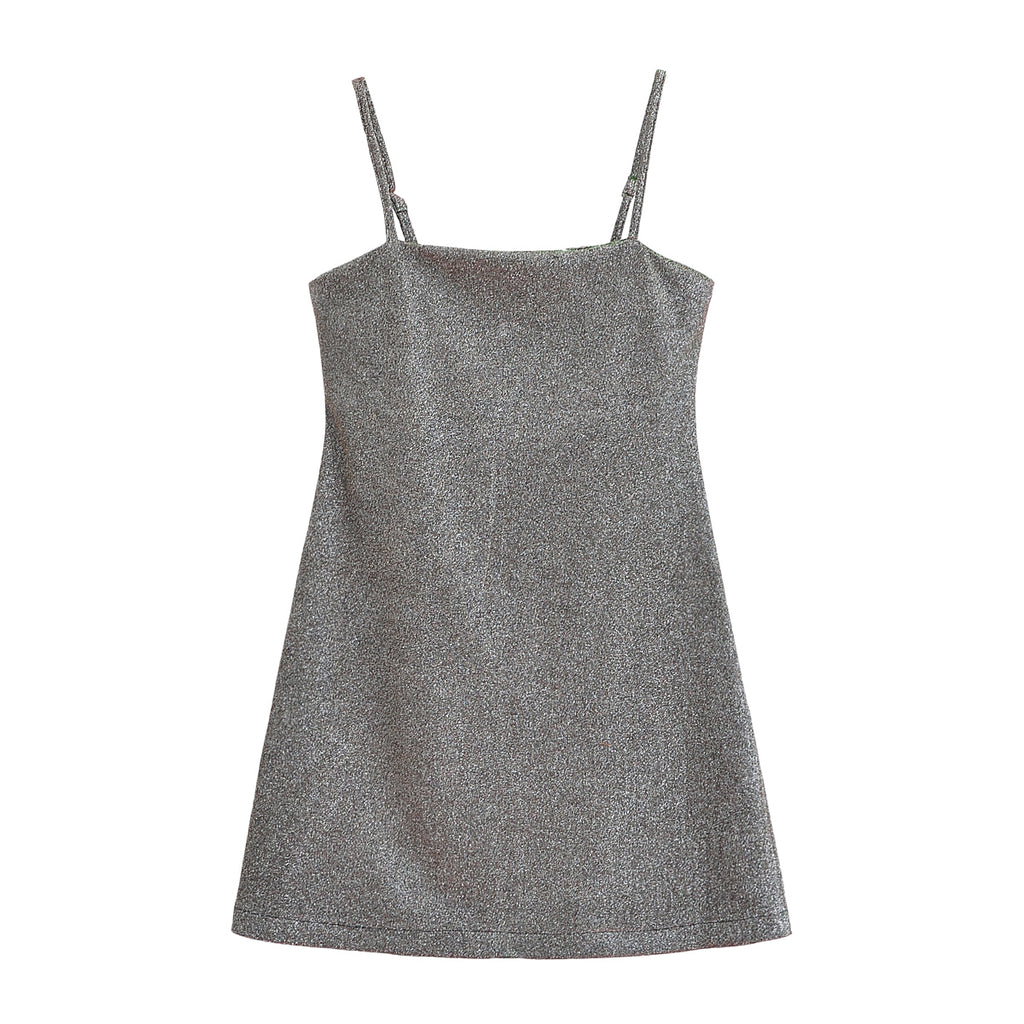 Early Autumn Women Clothing Commuting Simple Short Sling Dress