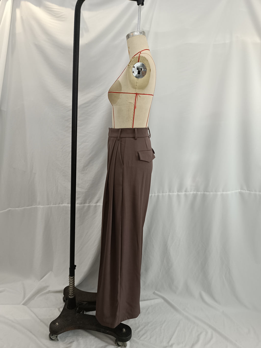 Women Flip Double Pleated Wide Leg Pants