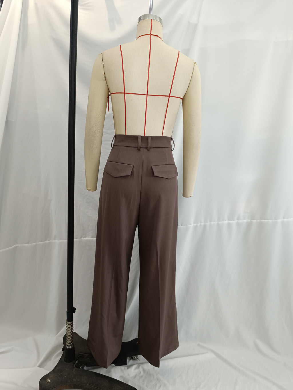 Women Flip Double Pleated Wide Leg Pants