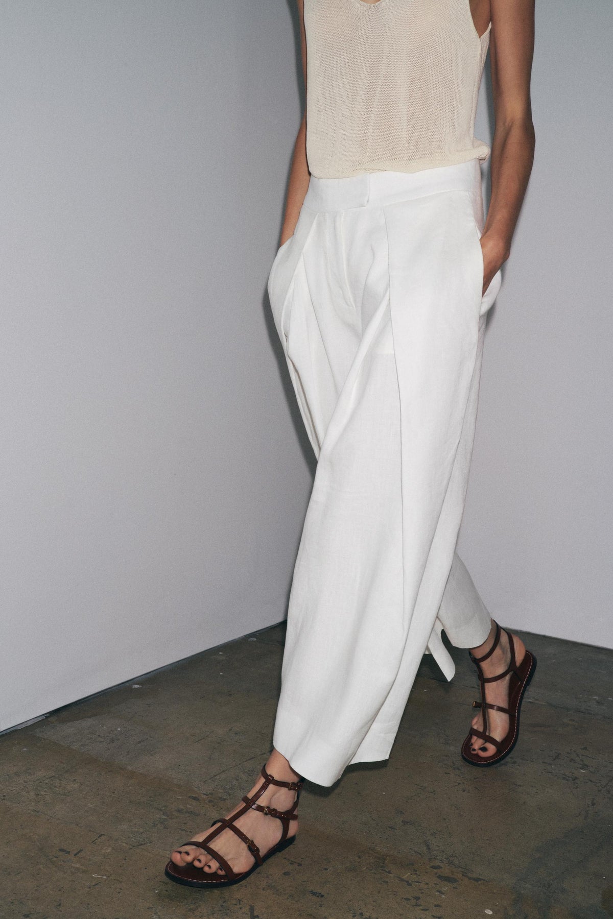 Women Clothing Autumn Solid Color Clean Simple Loose Long Wide Leg Pants