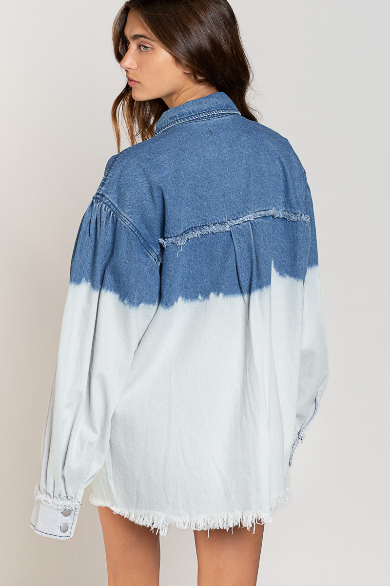 Autumn Winter Popular Women Jacket Hanging Dyed Rainbow Tassel Long Sleeve Jacket Denim Jacket
