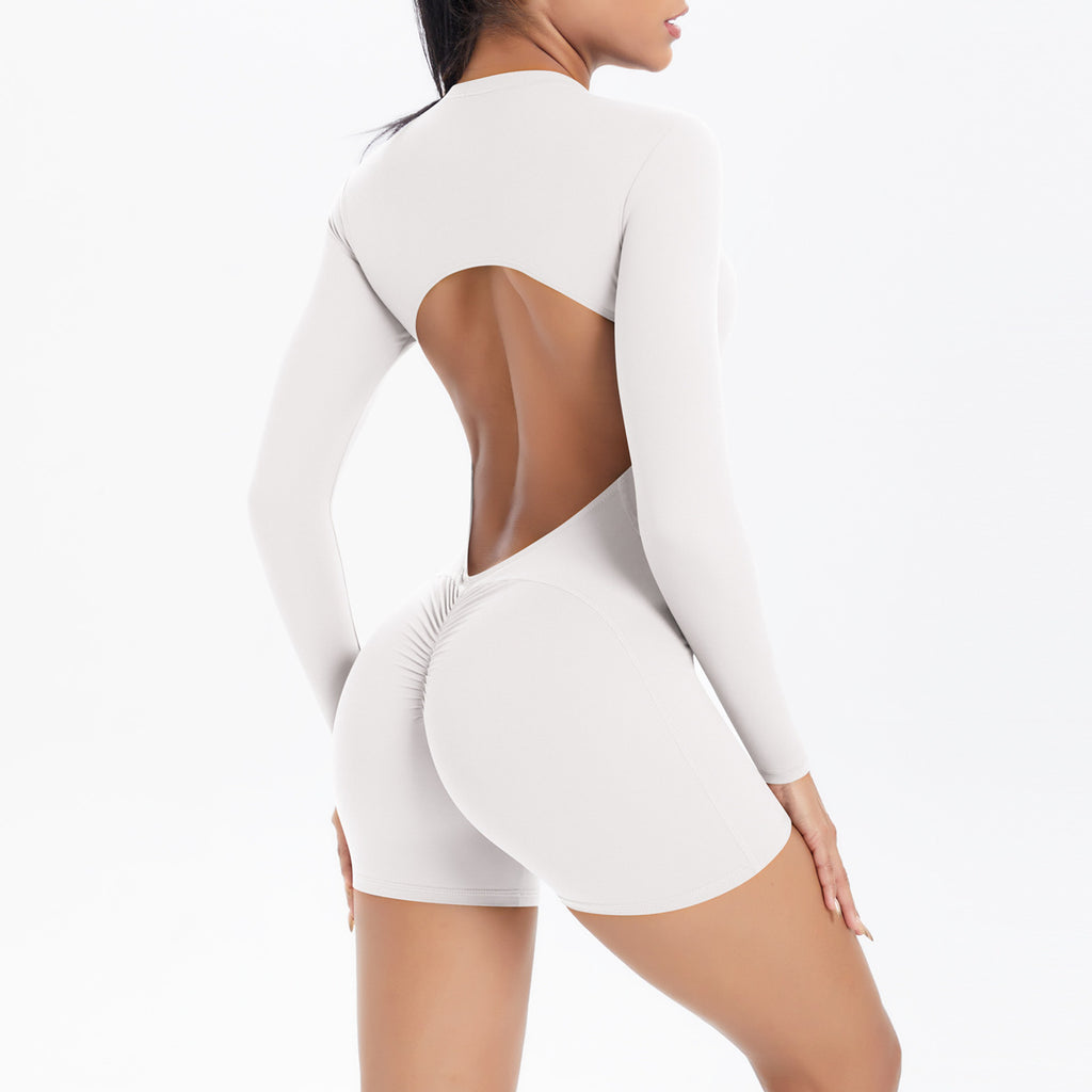 Long Sleeve Shorts-White and Gray