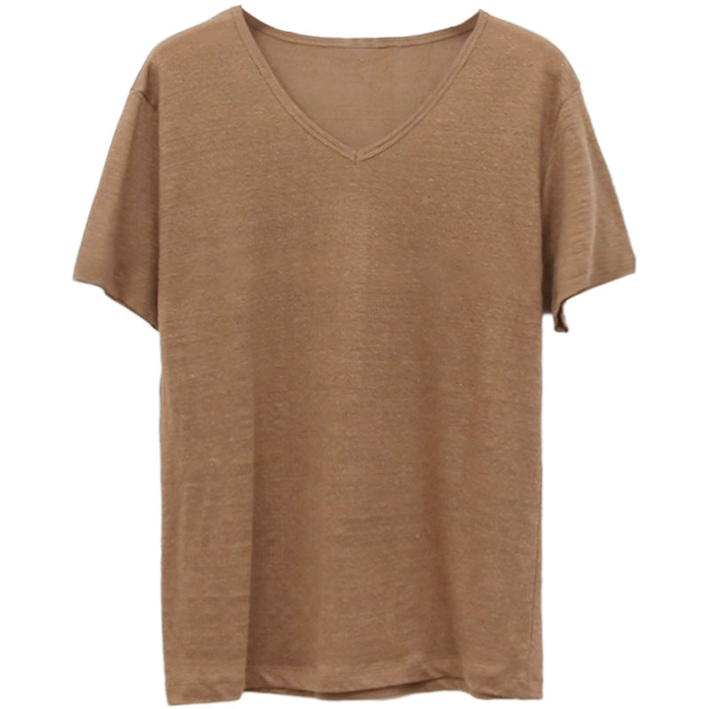 Coffee Color V Neck